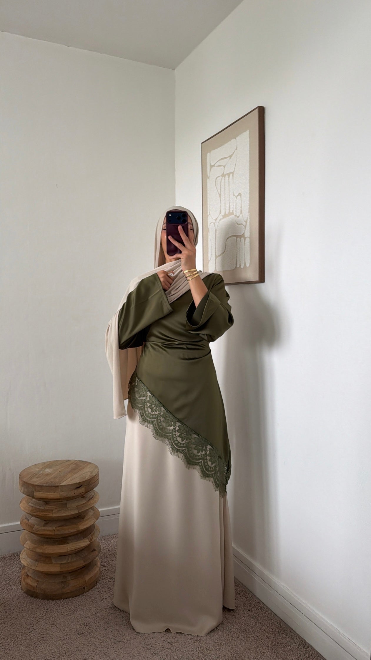 Haut ajustable satinée long