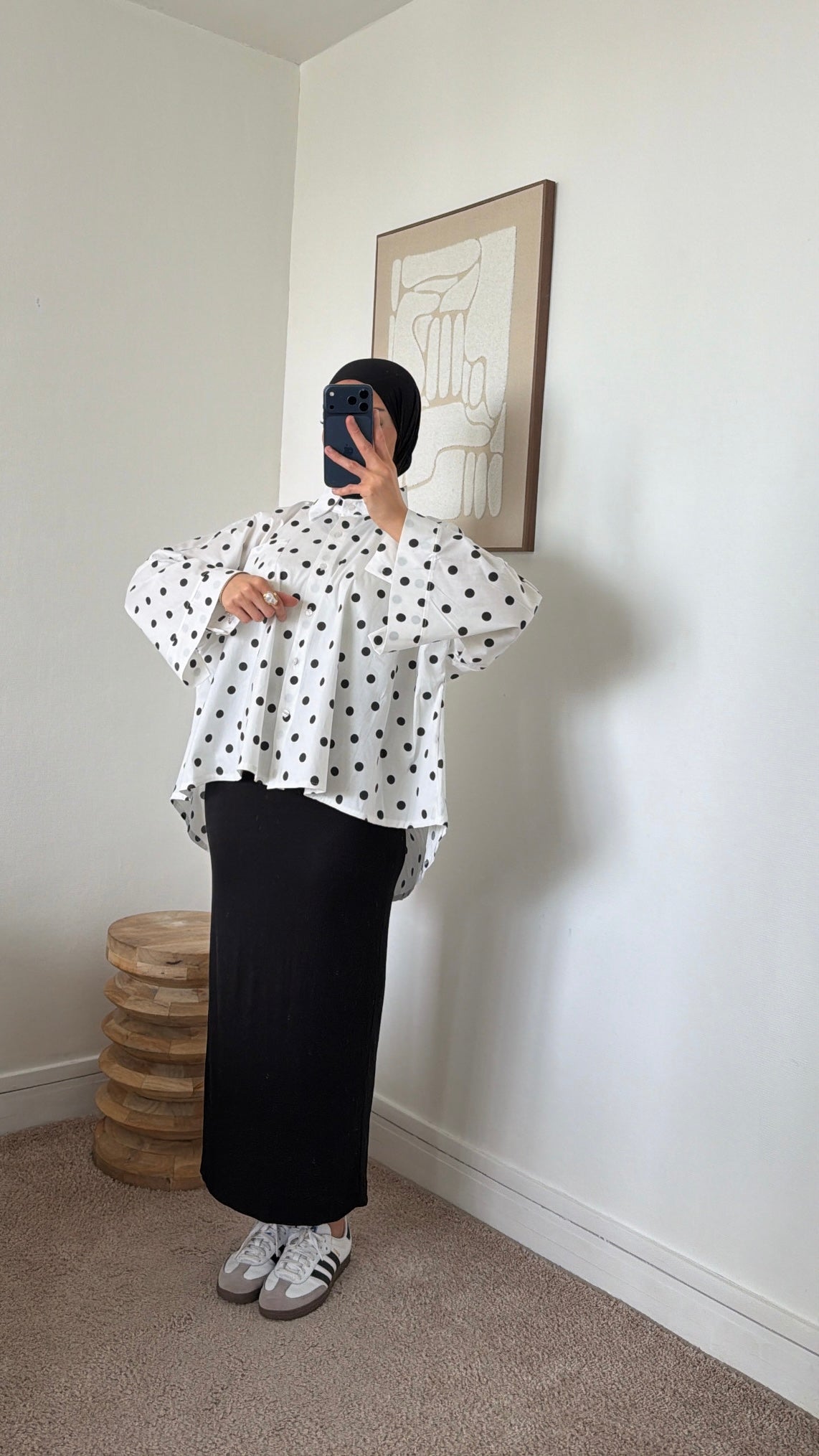Chemise ample à pois