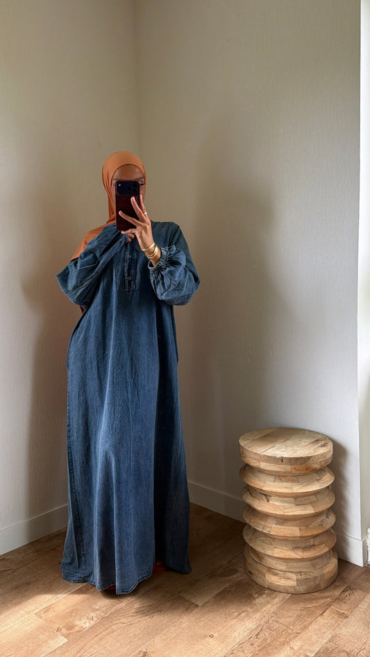 Robe effet jeans léger à poches