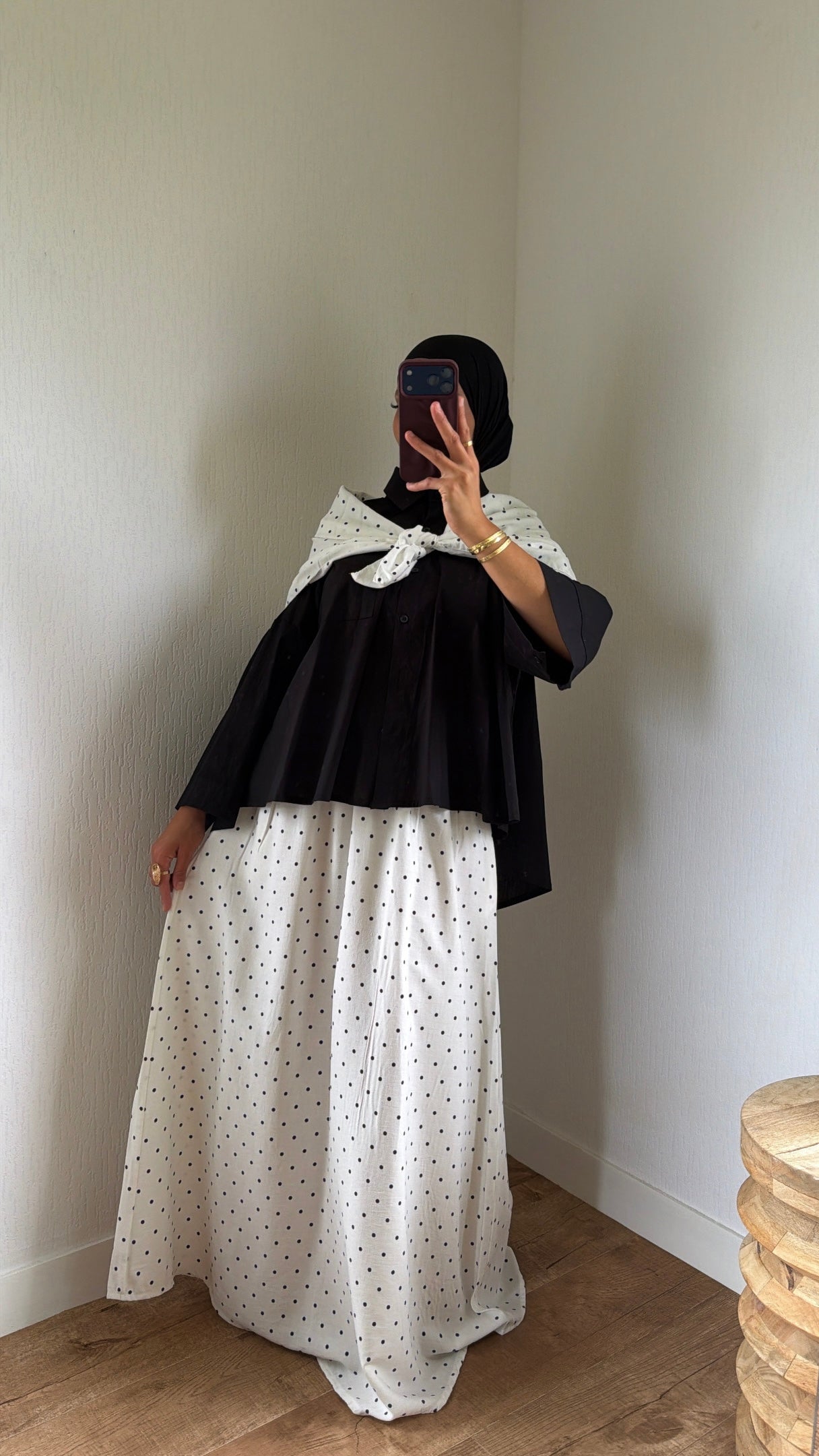 Jupe + foulard à pois
