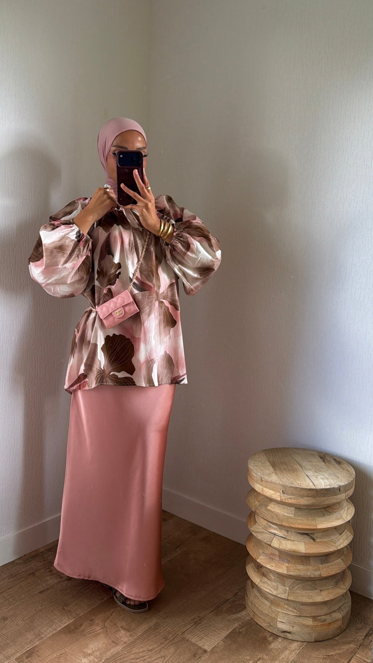 Blouse manches bouffantes fleurie