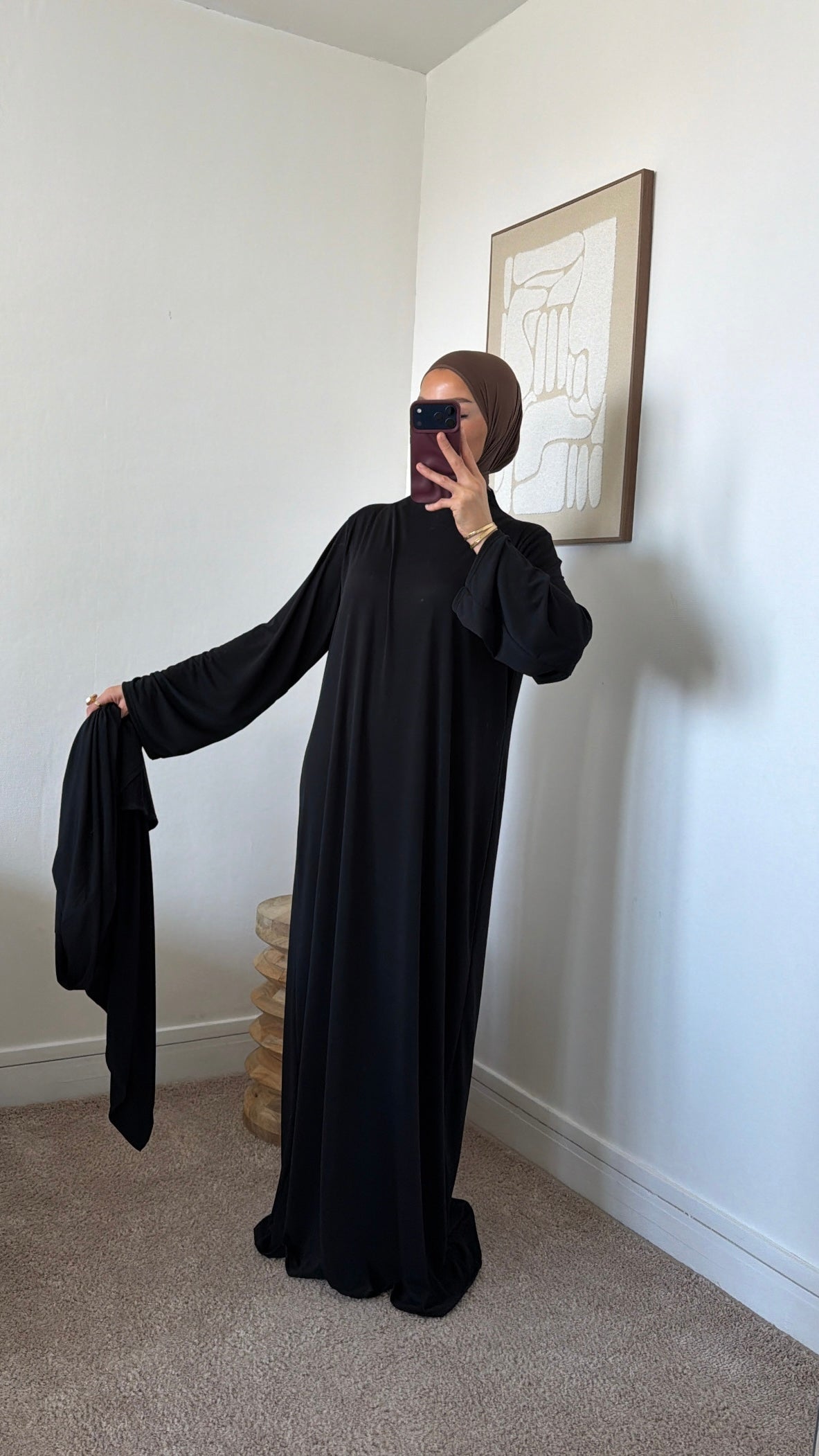 Abaya col montant + cape