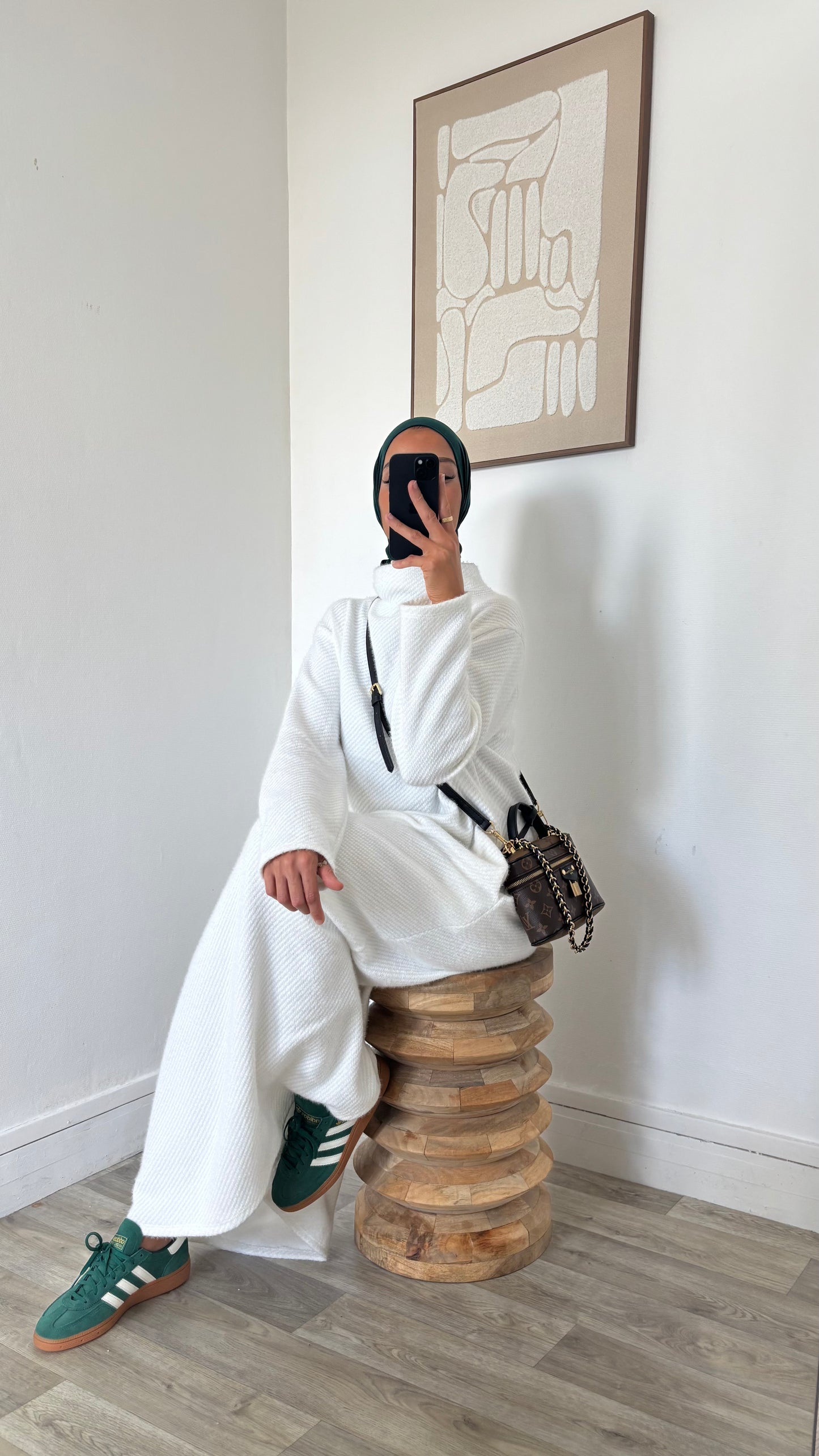 Robe col à poches effet velours