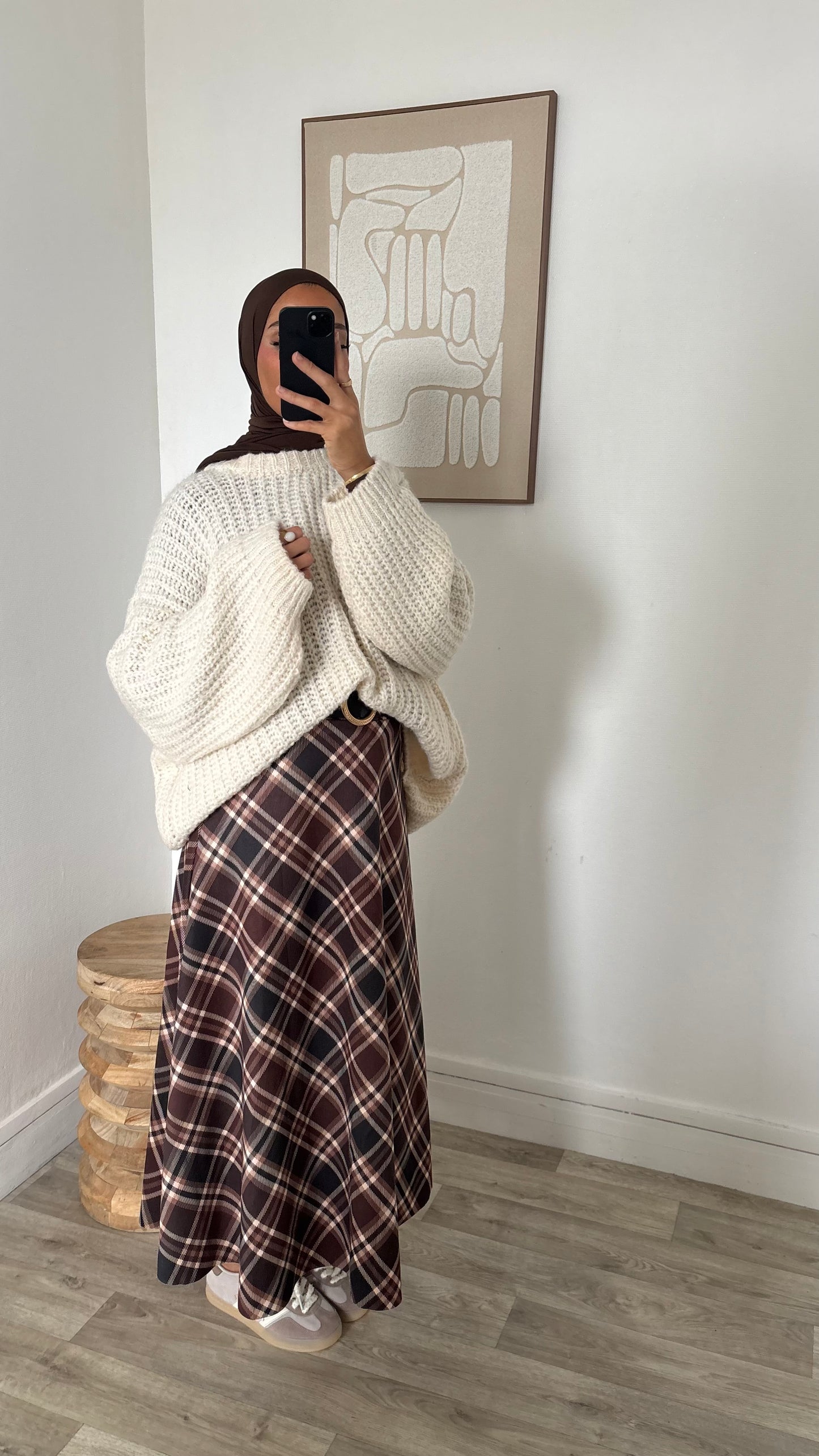 Jupe à carreau ceinturé