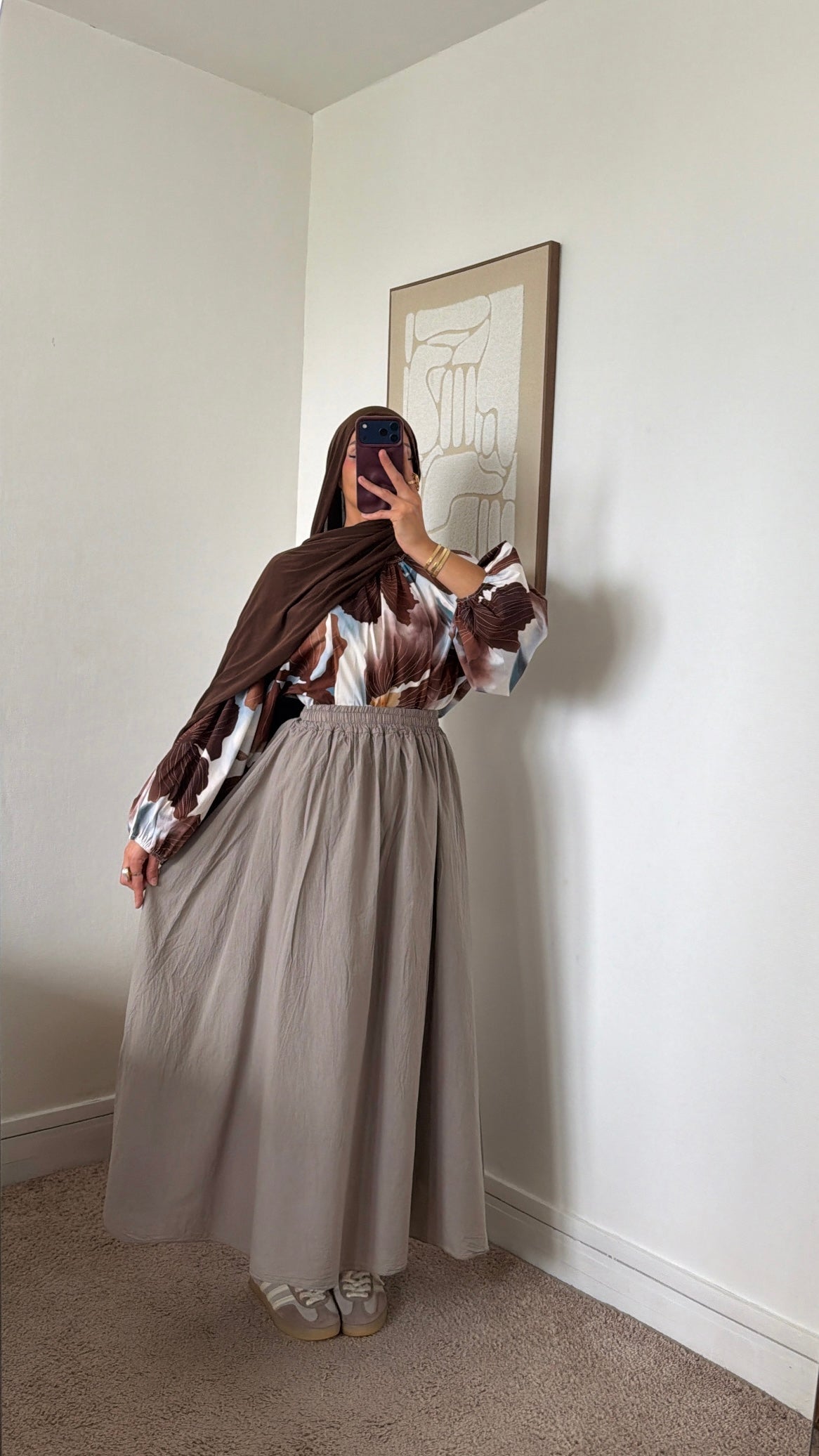 Blouse manches bouffantes fleurie