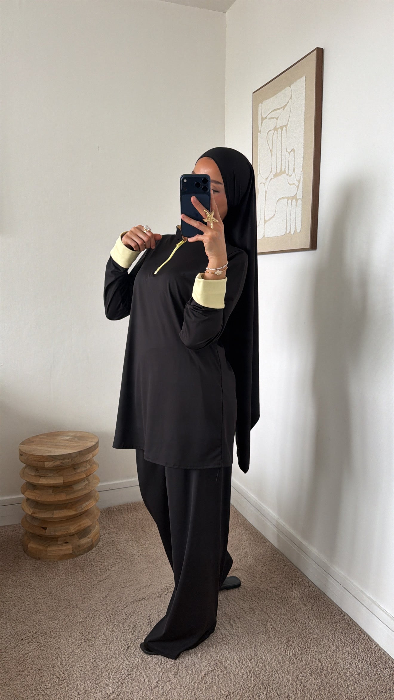 Burkini 3 pièces manche couleur