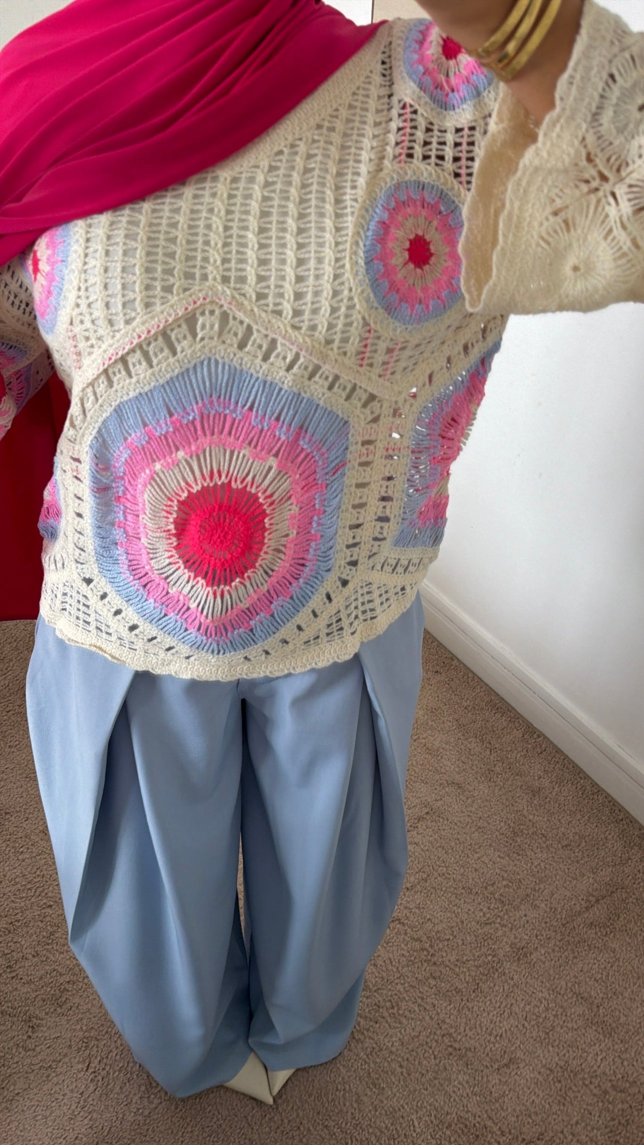 Pull en crochet coupe droite