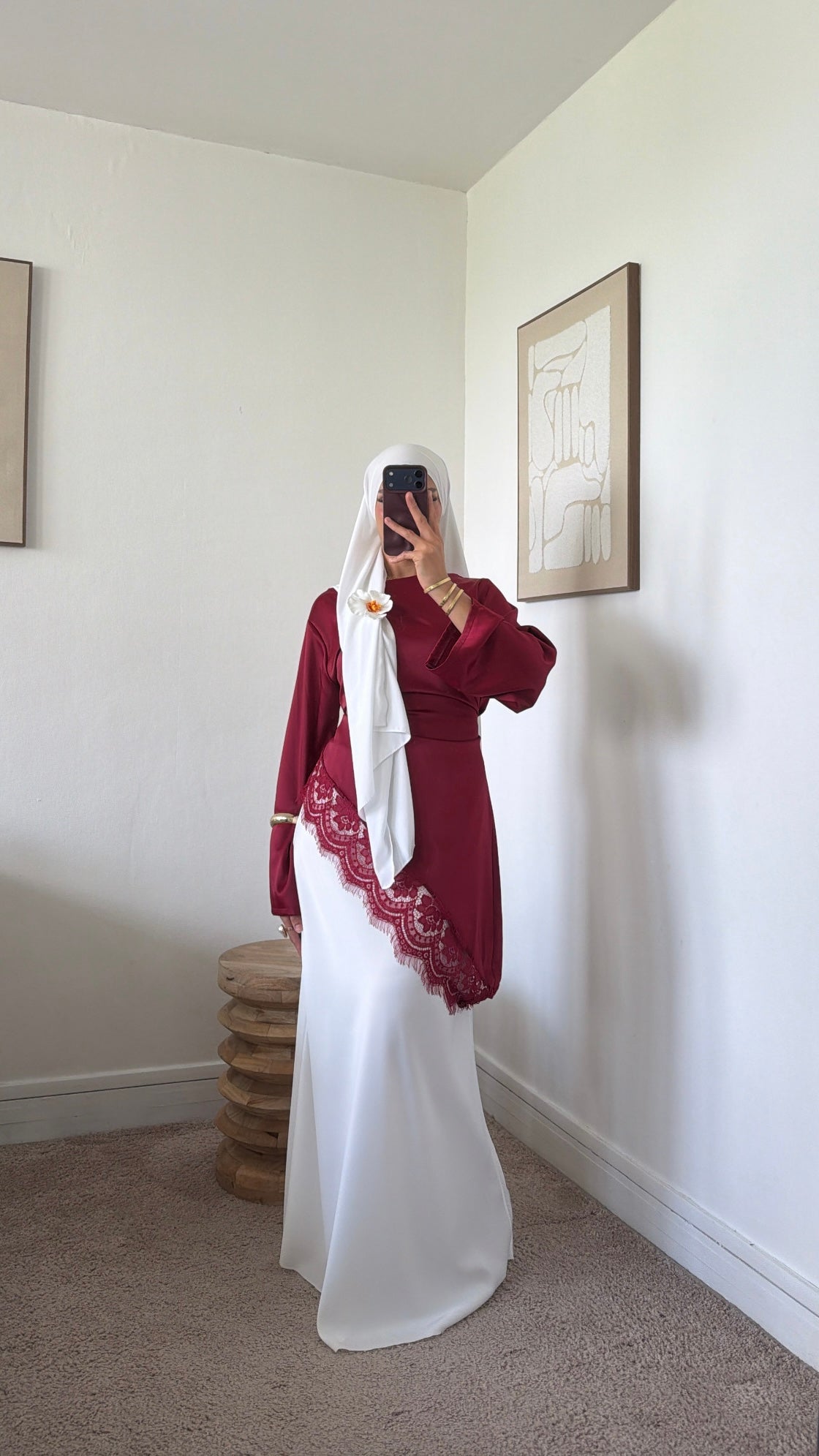 Haut ajustable satinée long