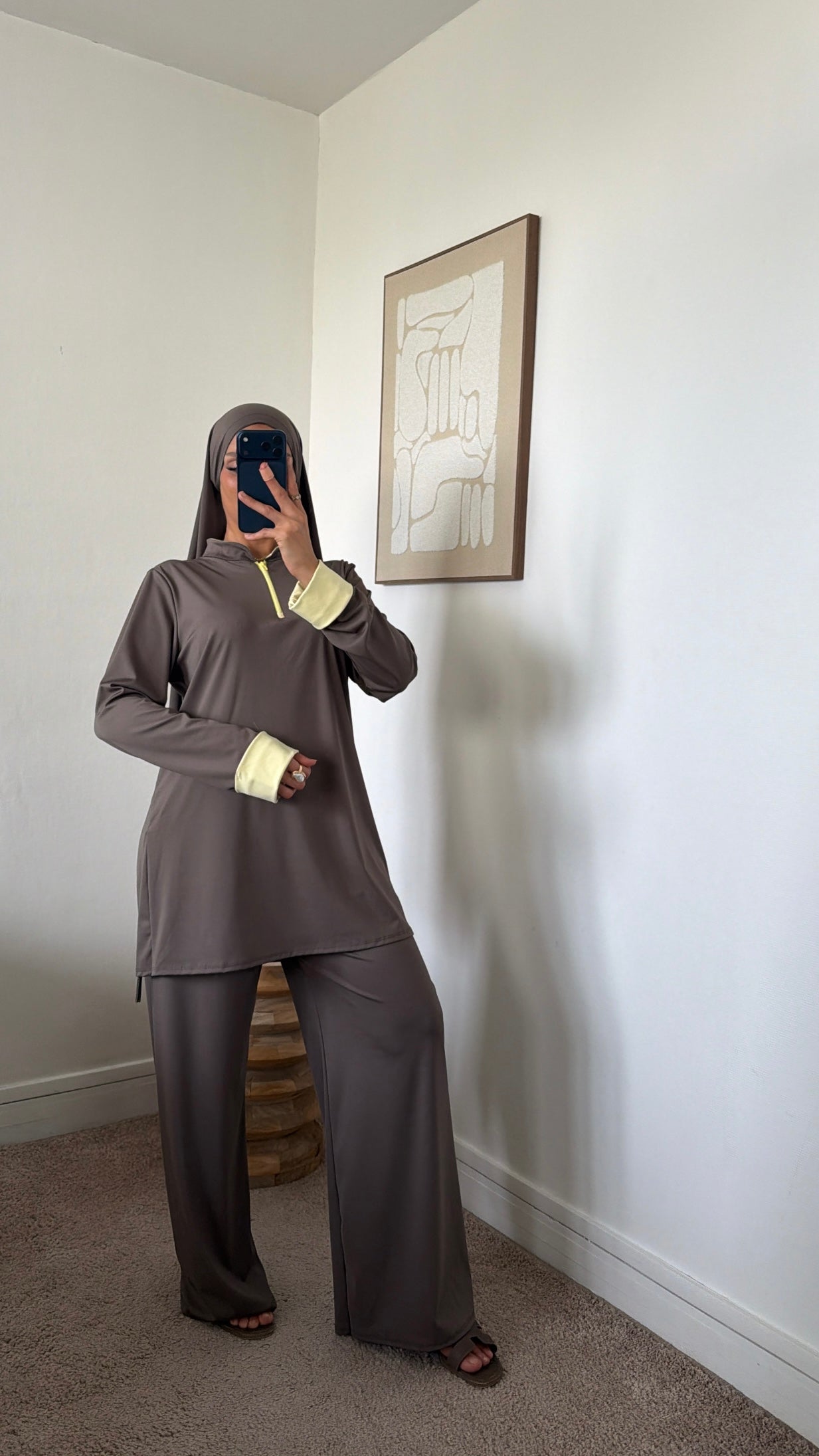 Burkini 3 pièces manche couleur