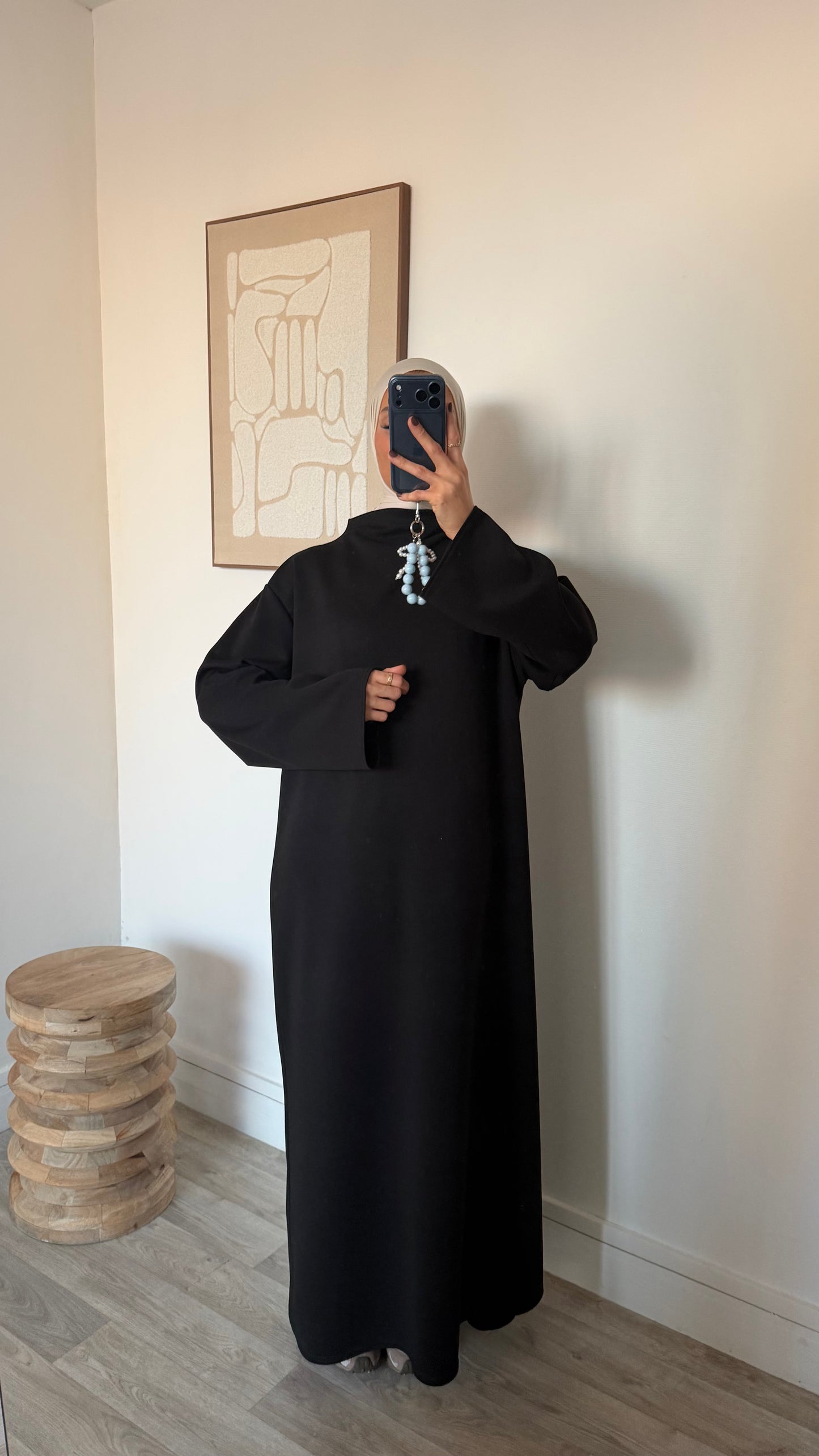 Abaya col montant