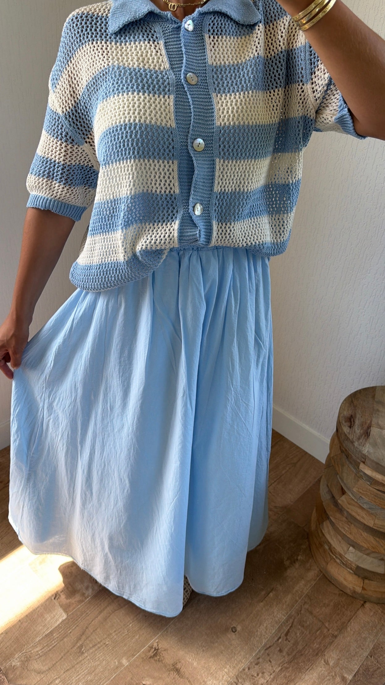 Pull à col en crochet