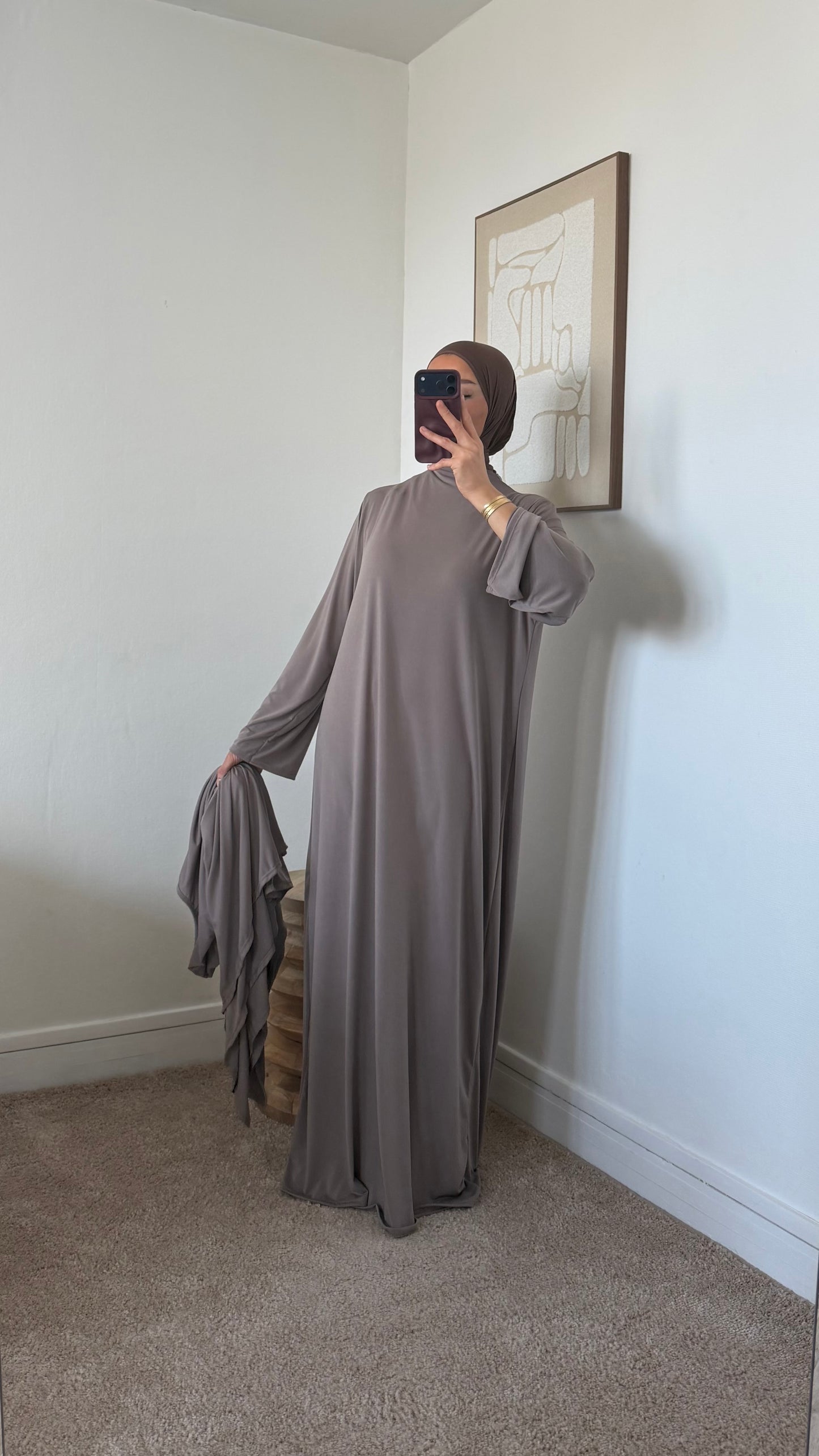 Abaya col montant + cape