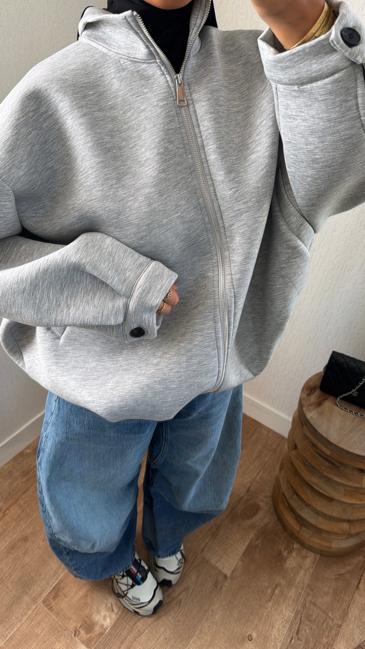 Sweat épais zippé à capuche