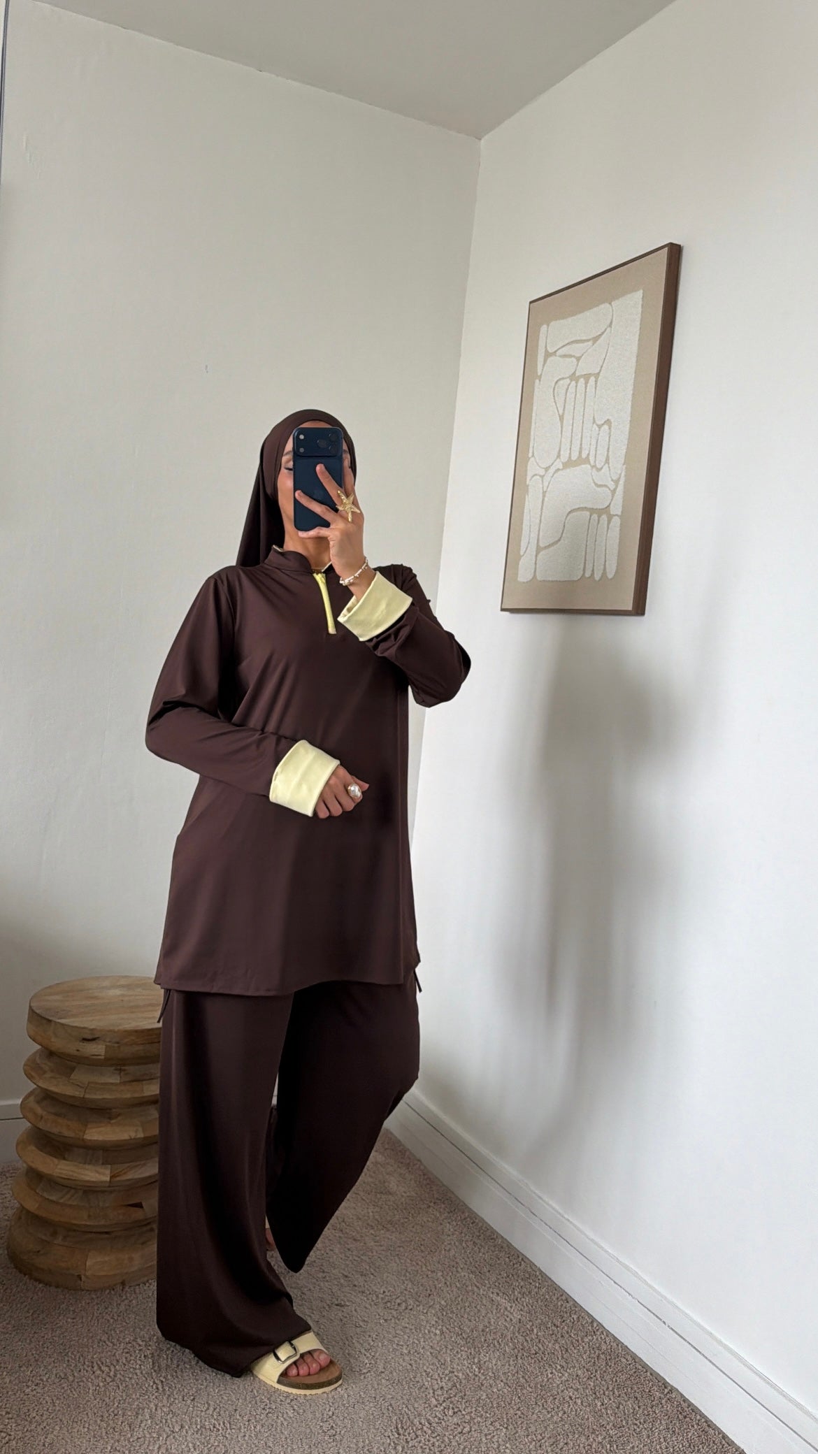 Burkini 3 pièces manche couleur