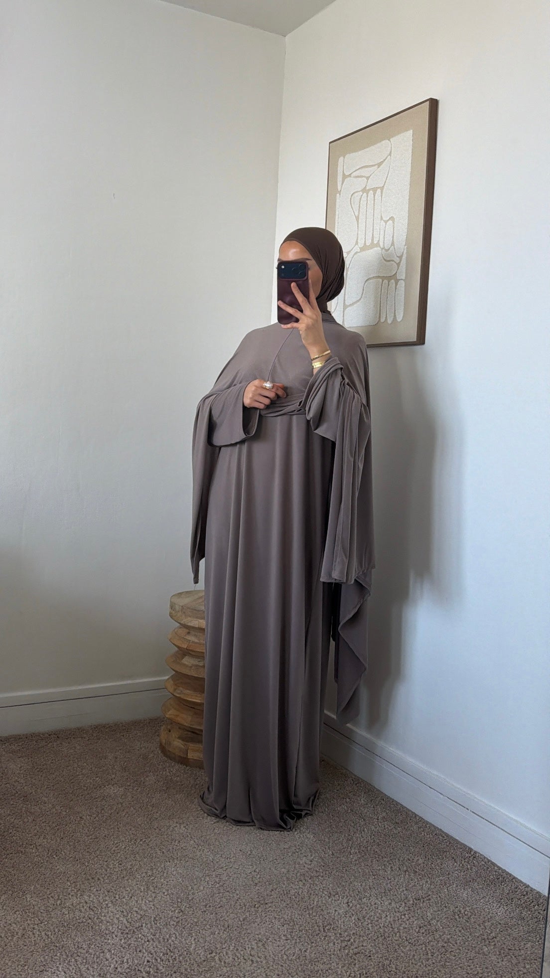 Abaya col montant + cape