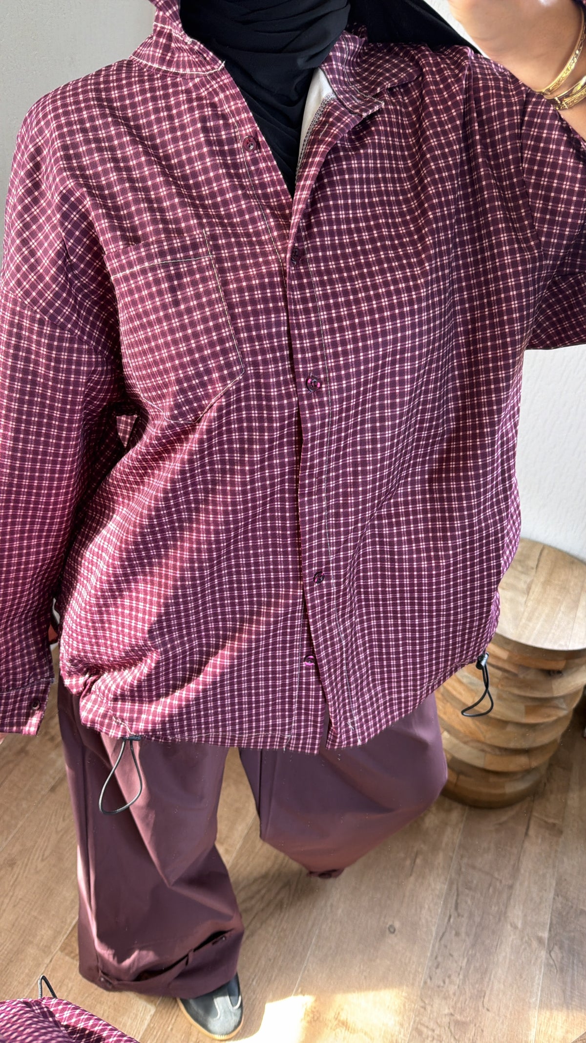 Surchemise effet imper ajustable