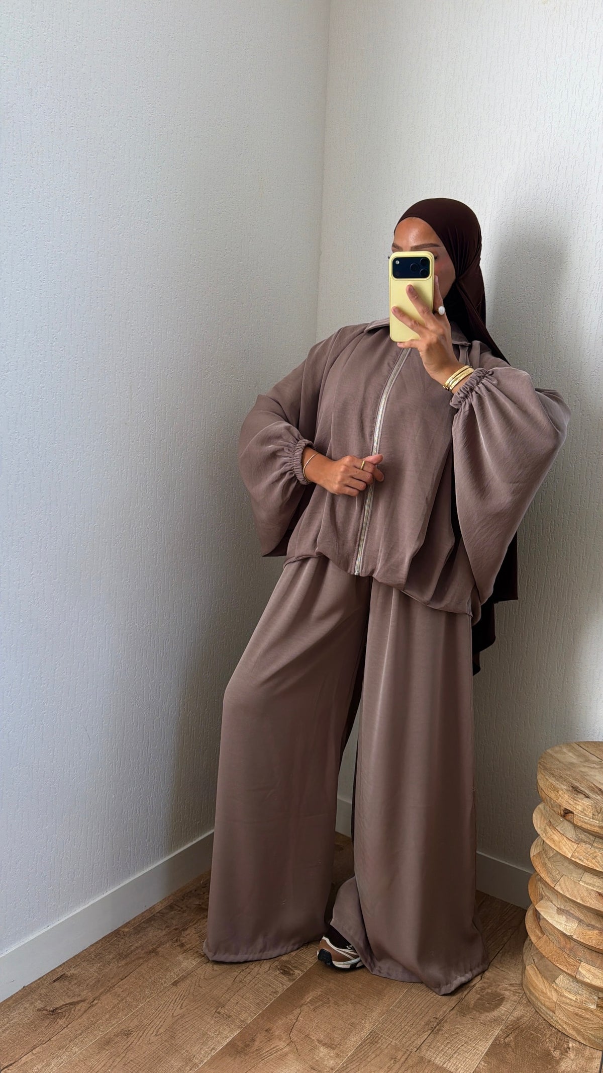 Ensemble fluide à zip dos plus long