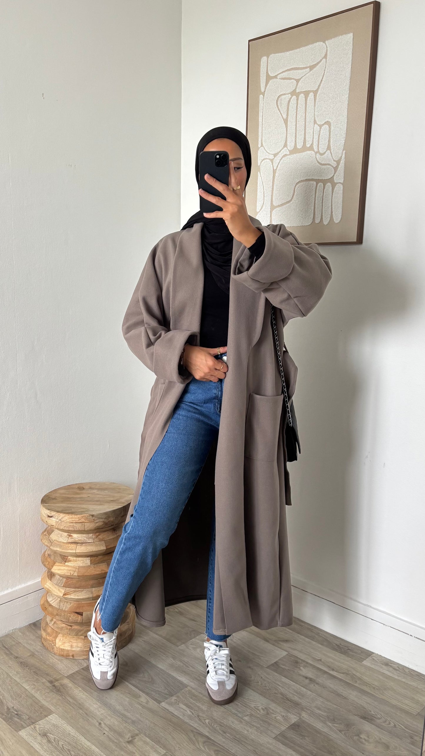 Manteau à manches ourlées