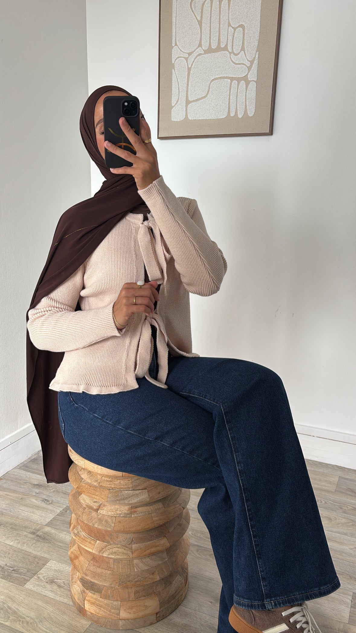 Cardigan en maille à noeuds