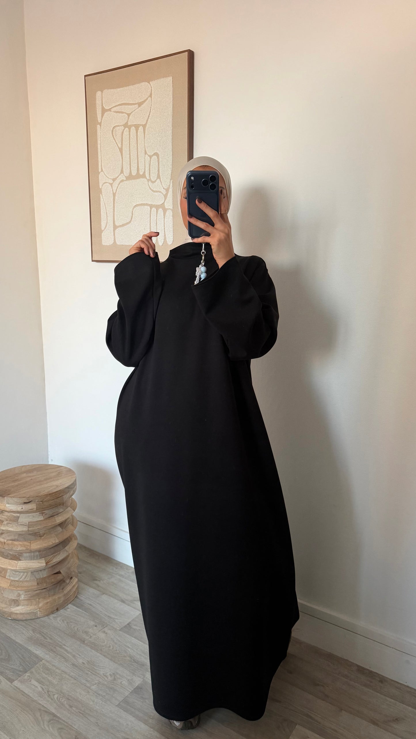 Abaya col montant