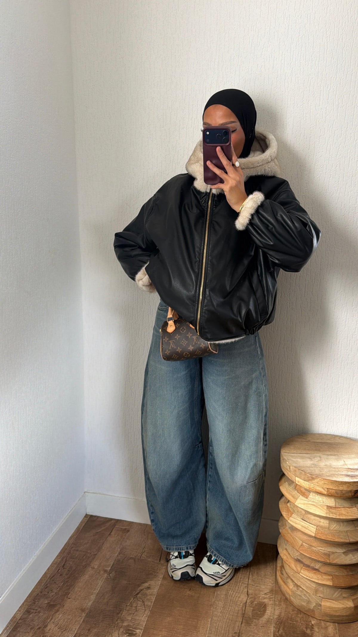 Bomber réversible simili & fourrure