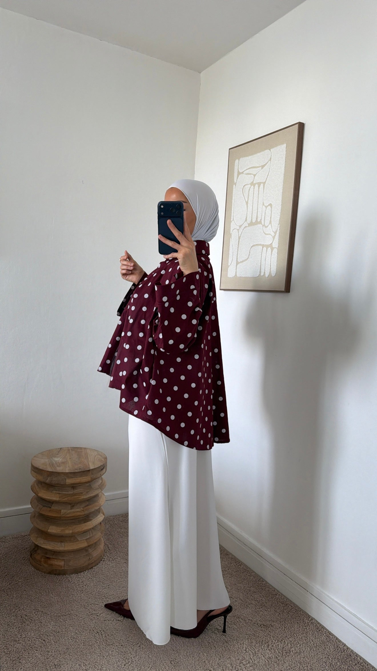 Chemise ample à pois
