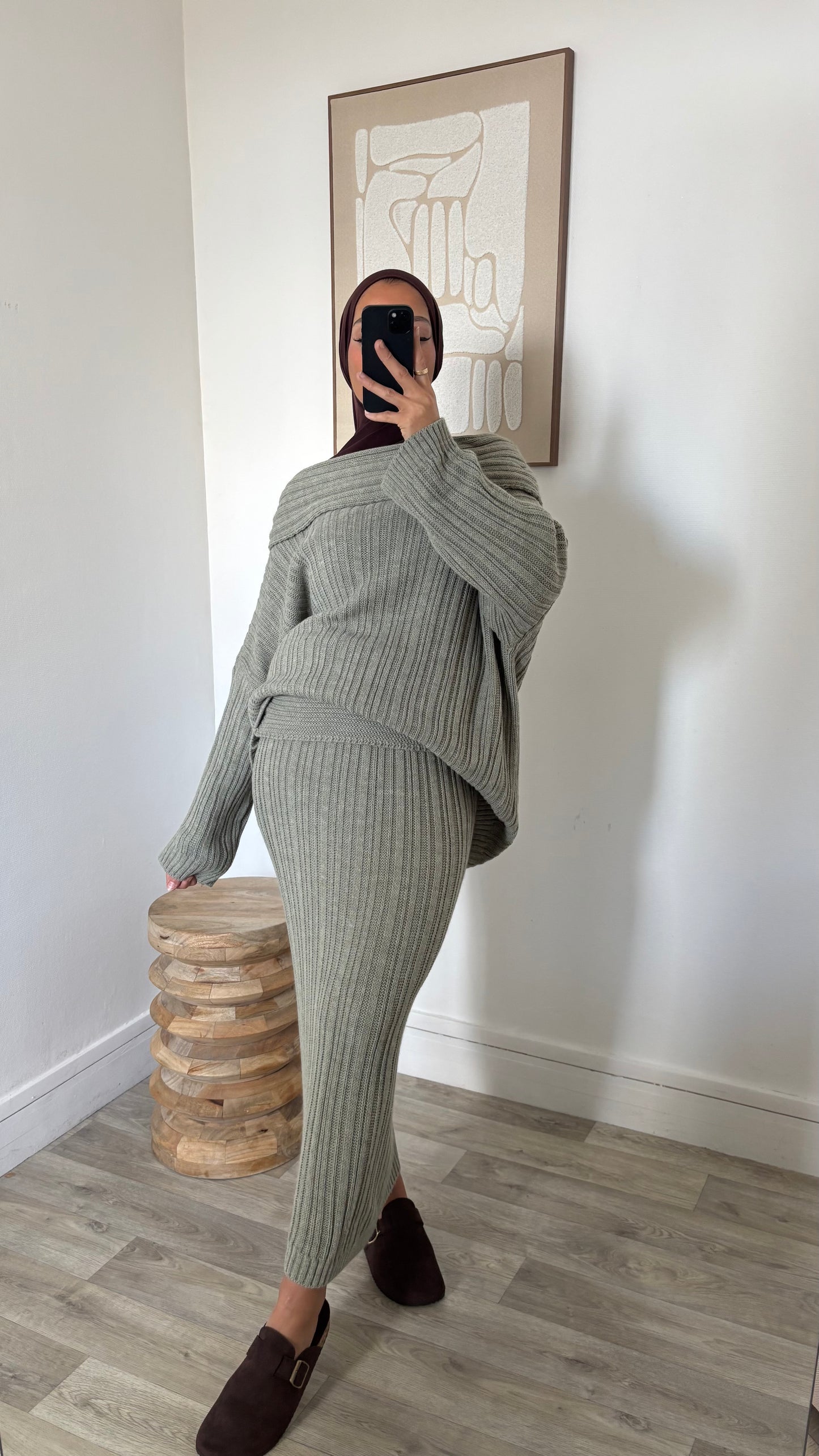 Ensemble jupe col bateau