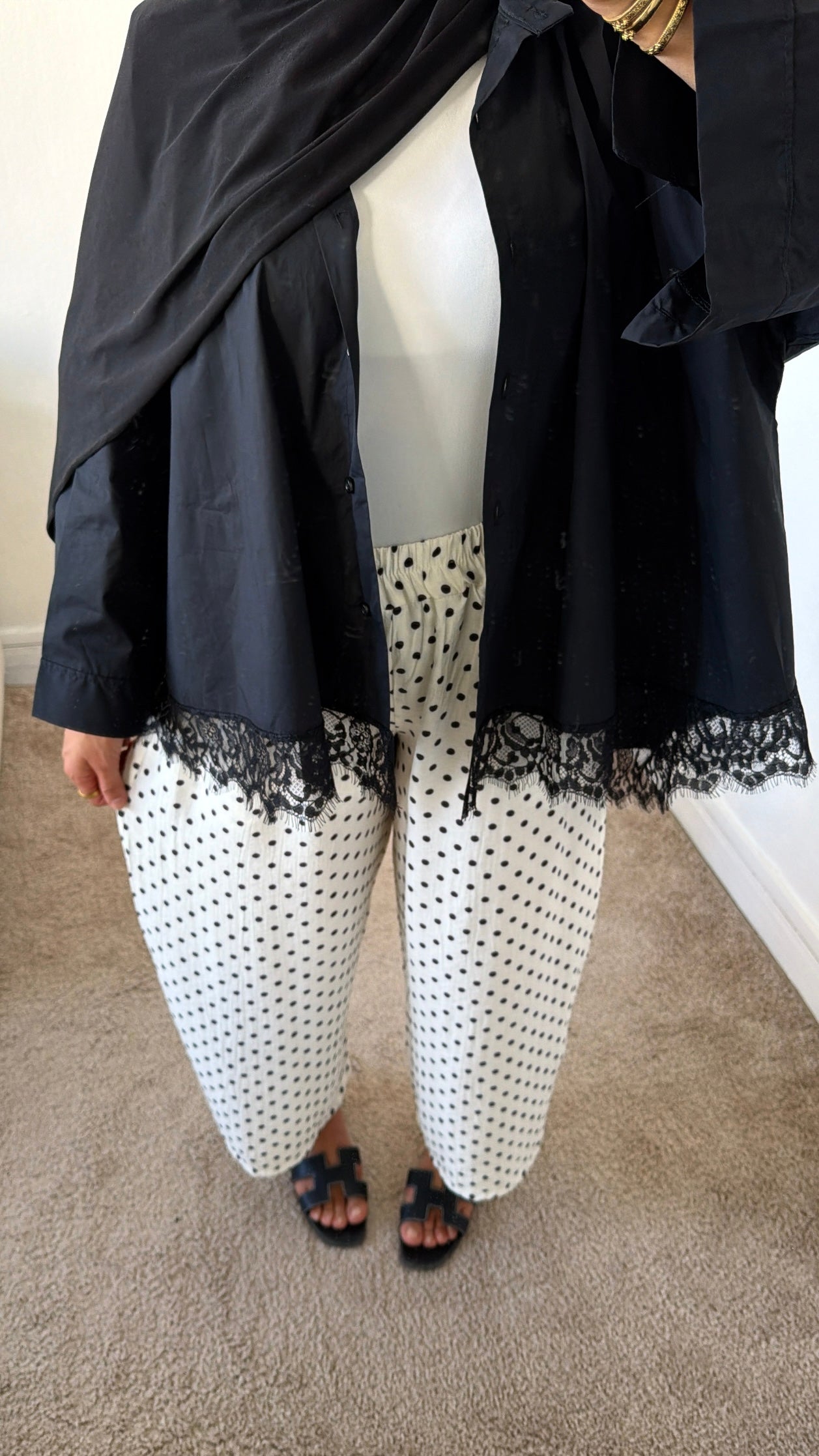 Pantalon fluide à pois
