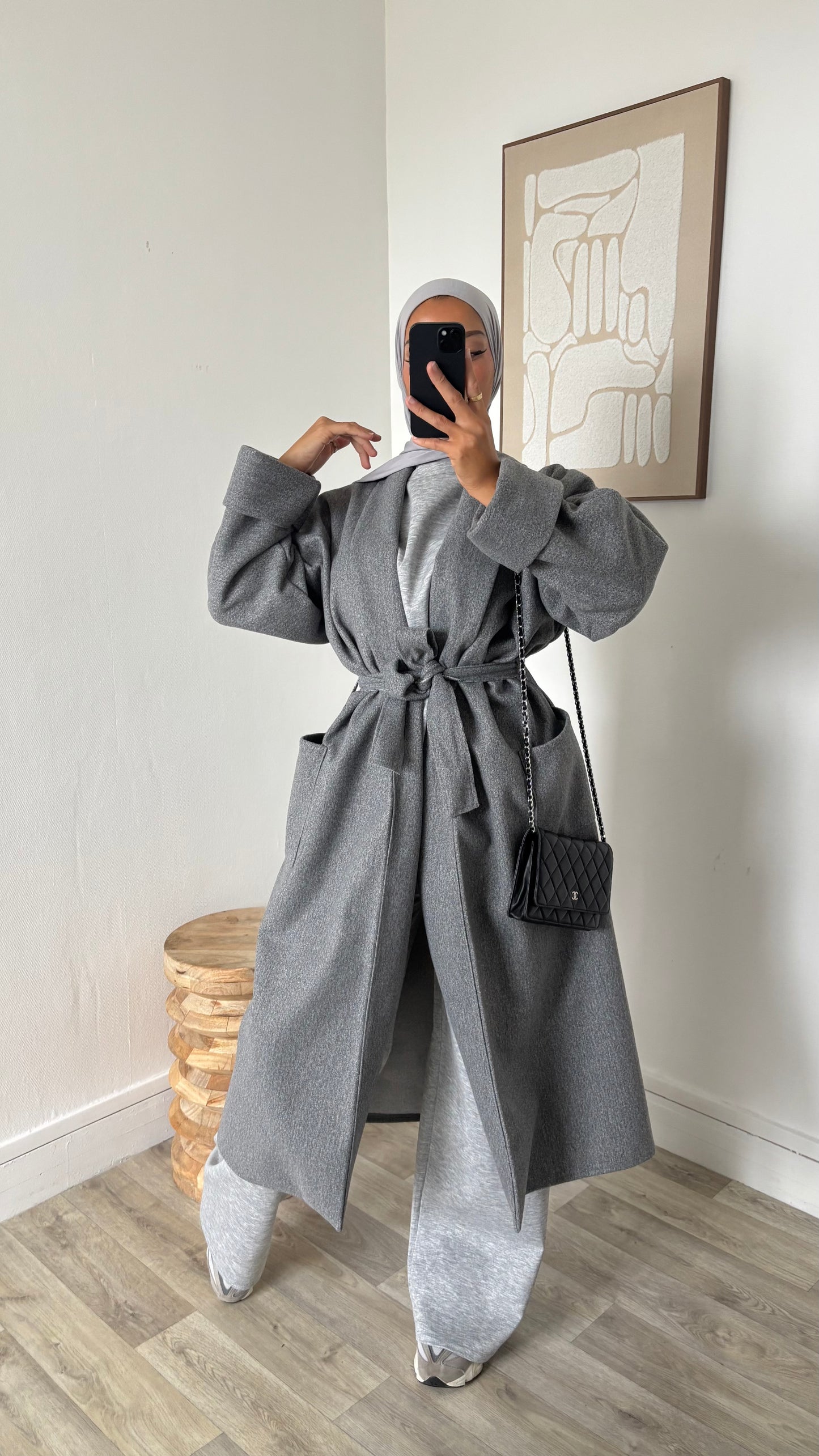 Manteau à manches ourlées