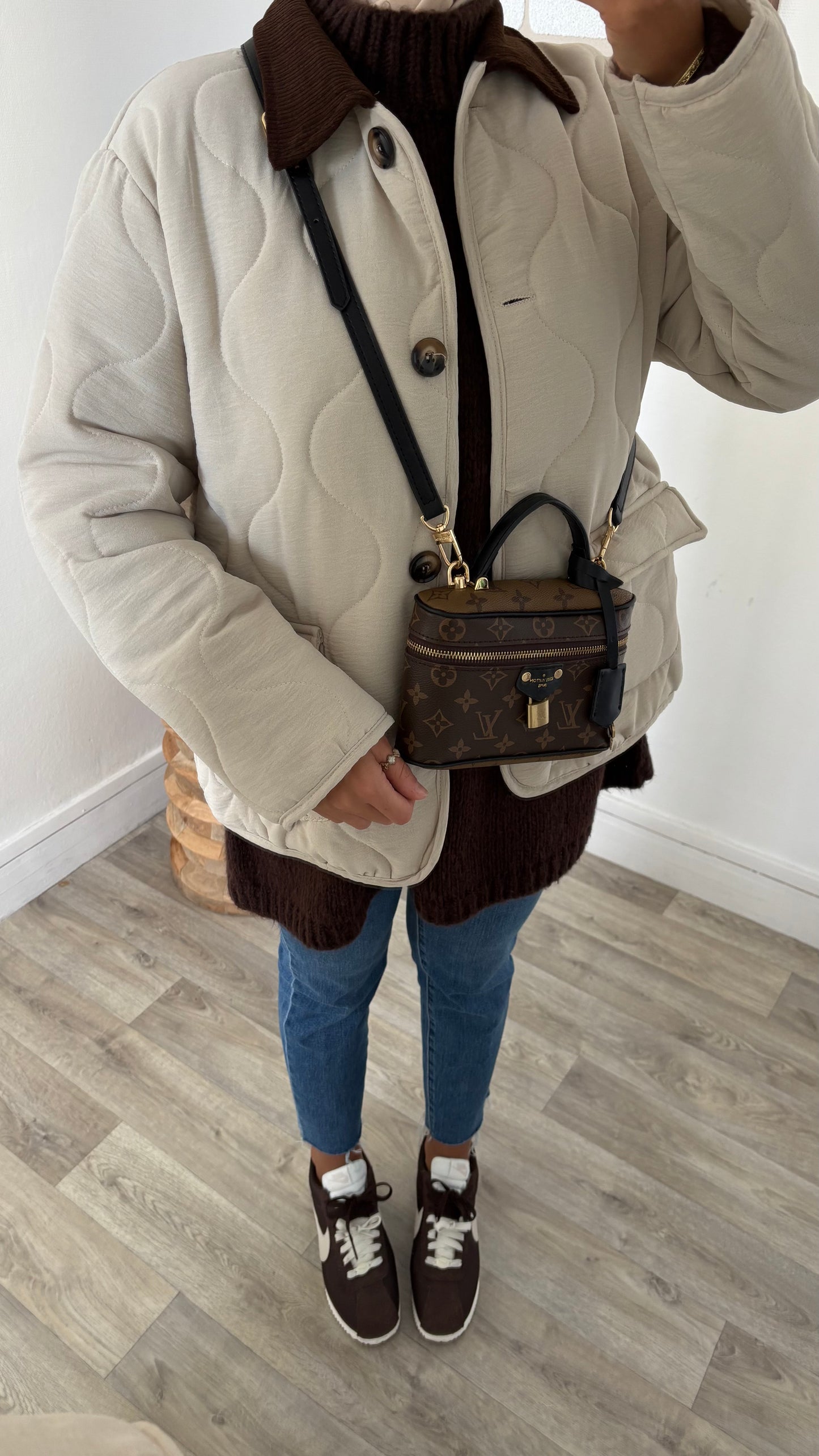 Veste matelassé col velours