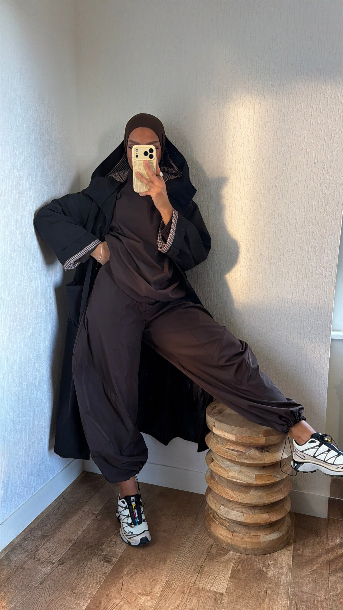 Manteau effet imper manches retroussables