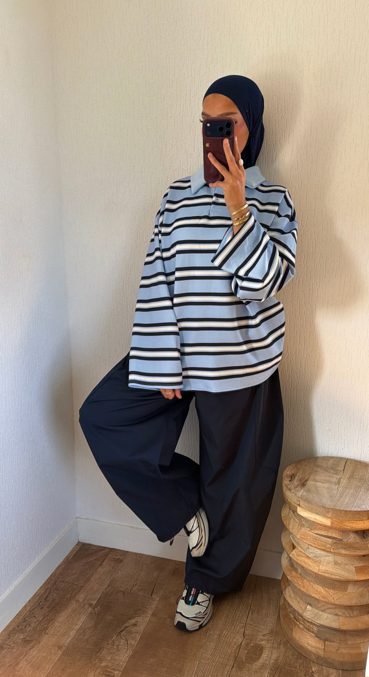 Polo rayée bleu
