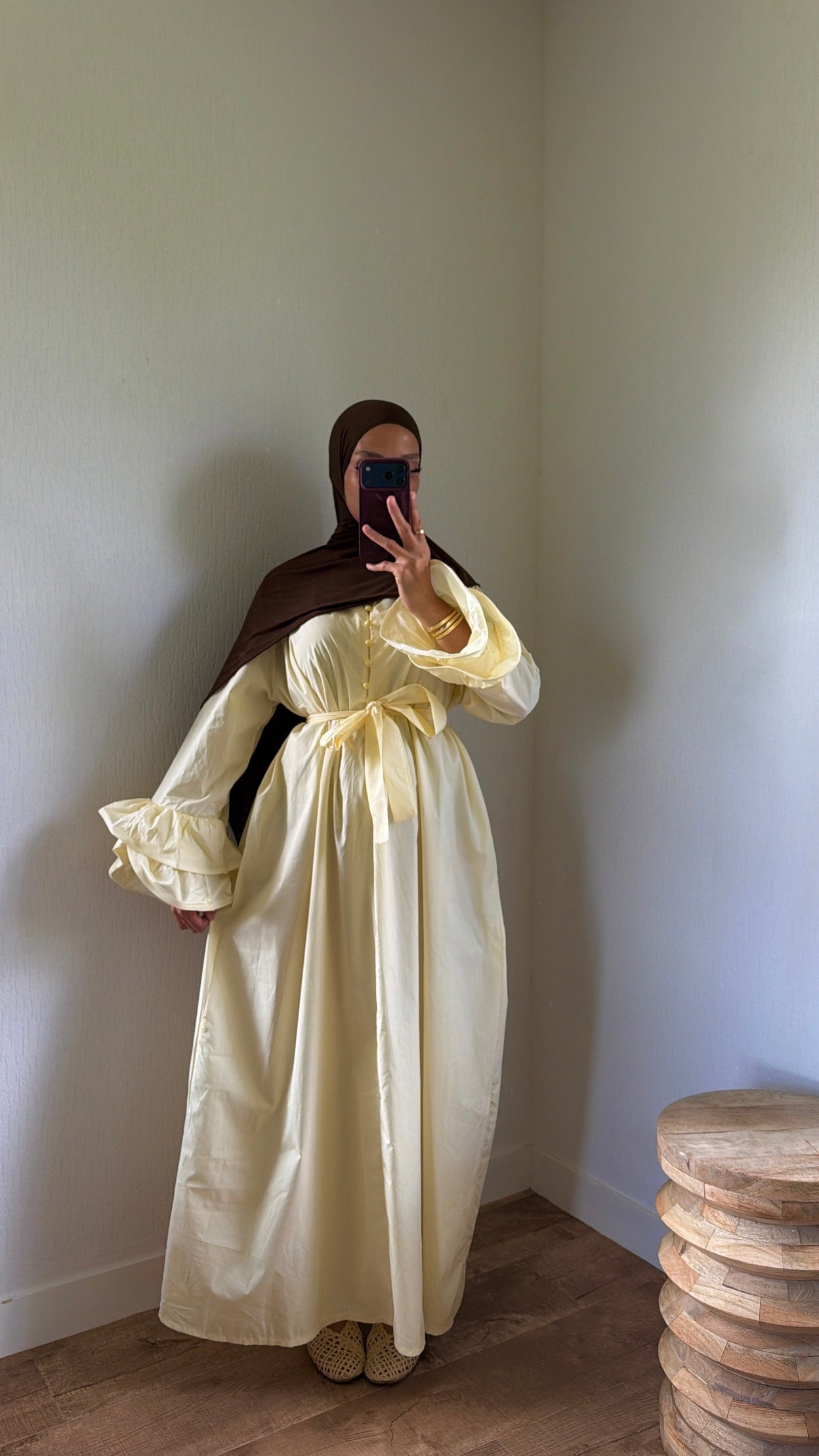 Robe manches fleurs + ceinture