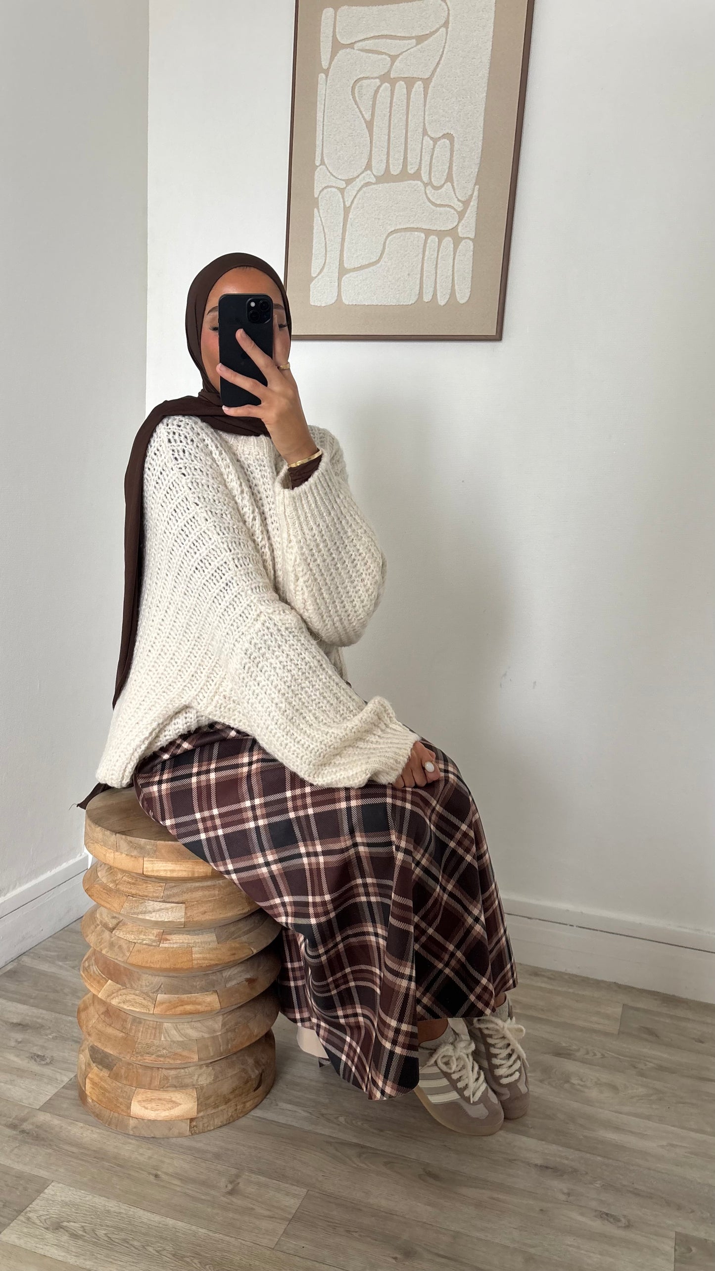 Jupe à carreau ceinturé