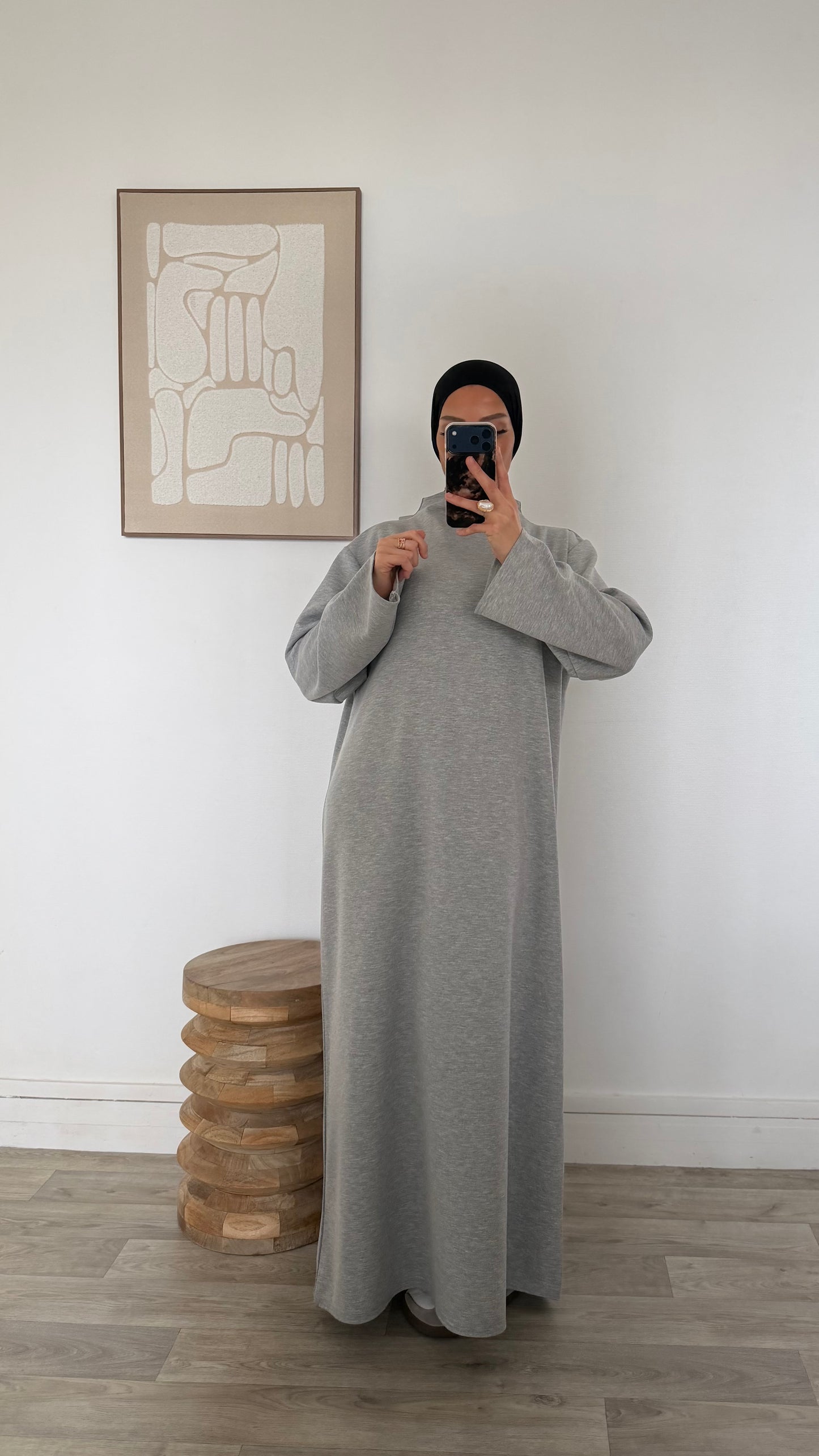 Abaya col montant