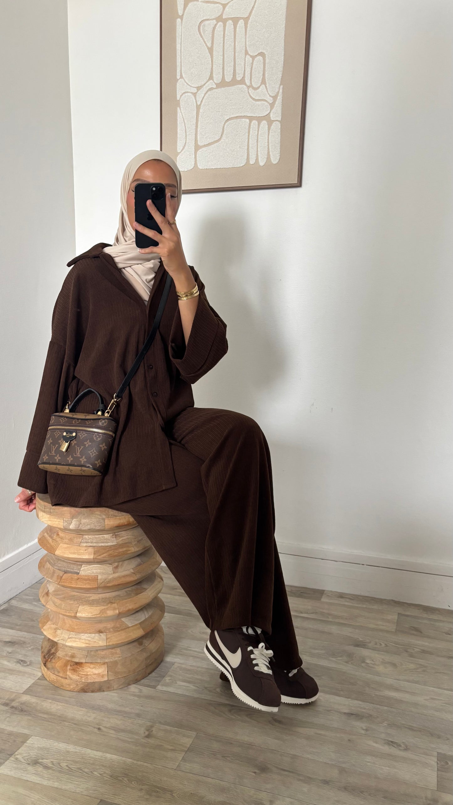 Ensemble à bouton effet velours