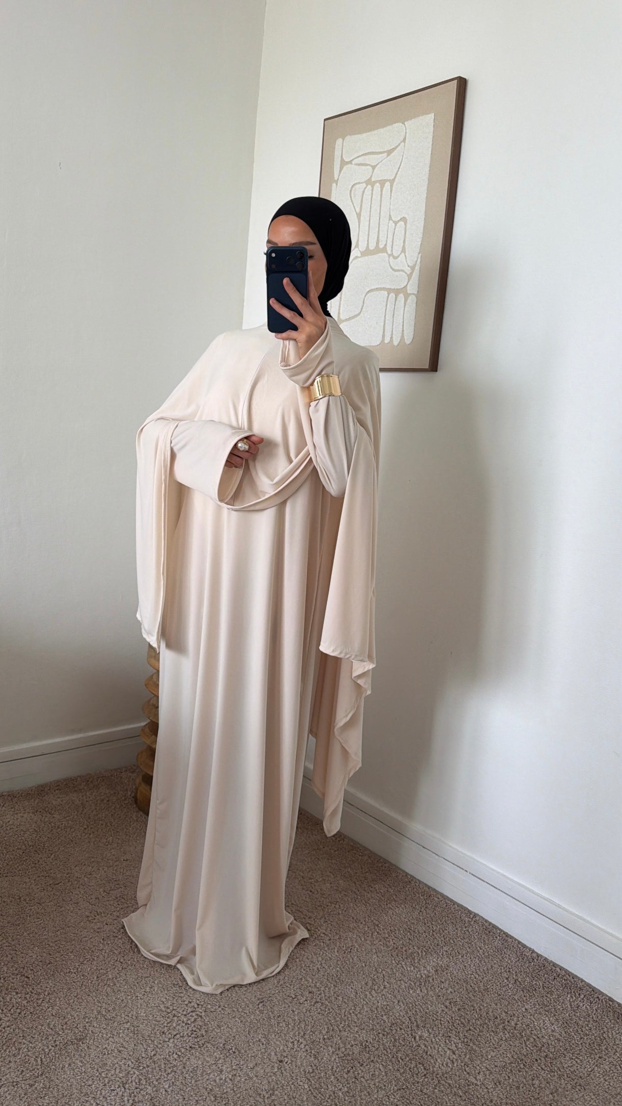 Abaya col montant + cape