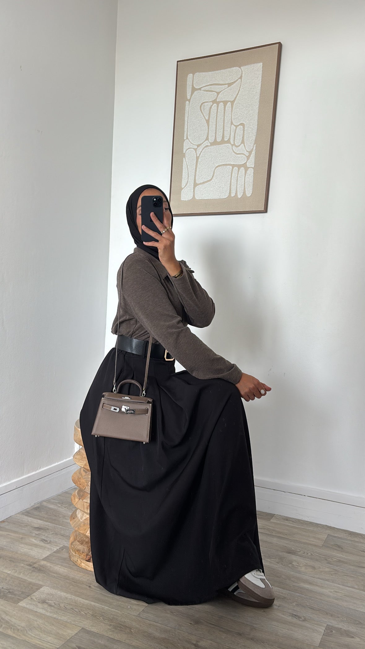 Robe bi matière à ceinture