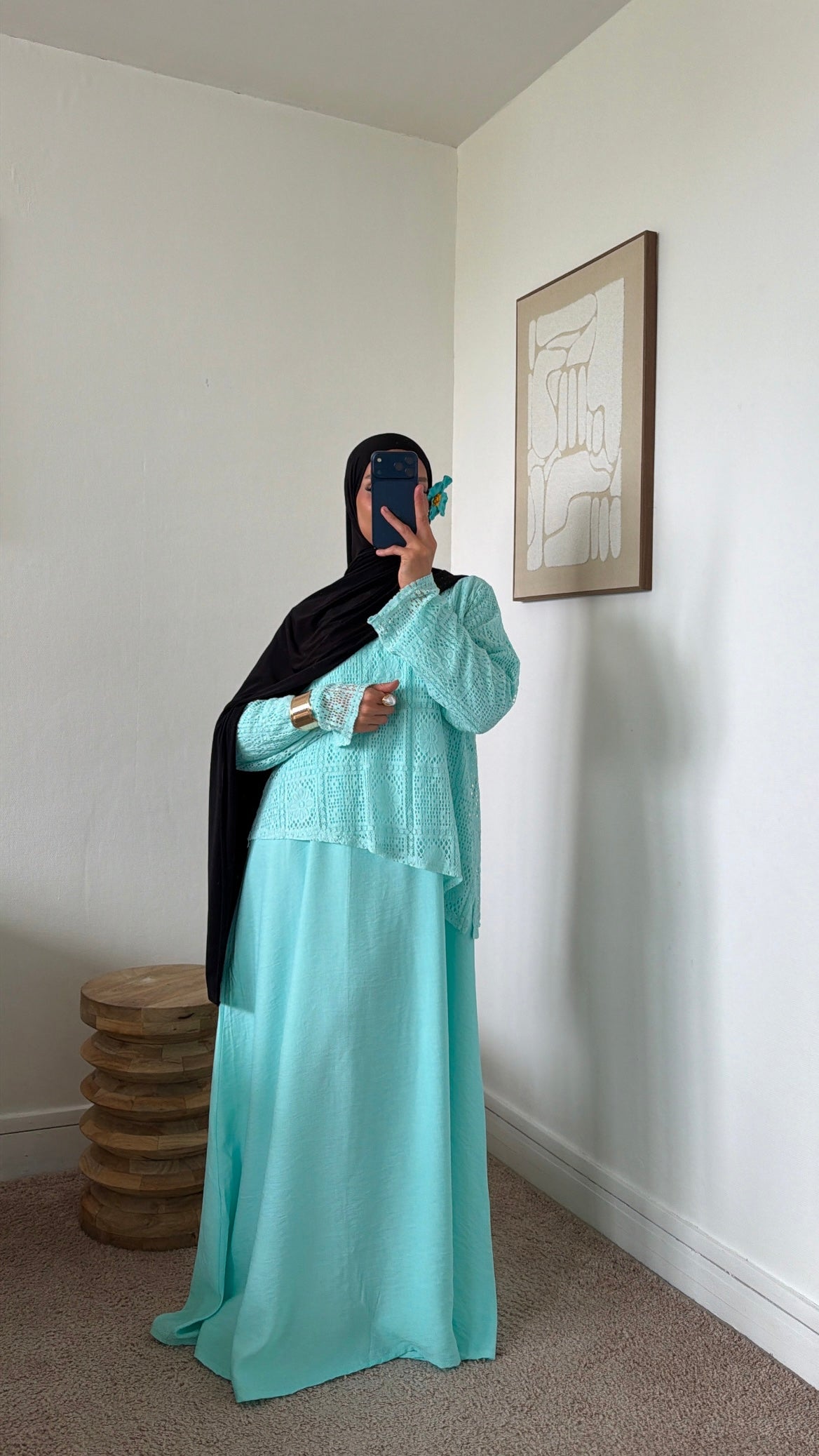 Robe effet lin + haut en crochet