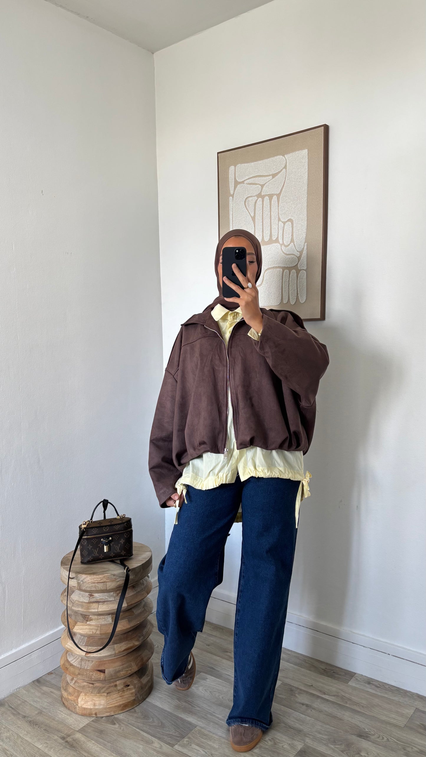 Veste Bomber effet daim à zip