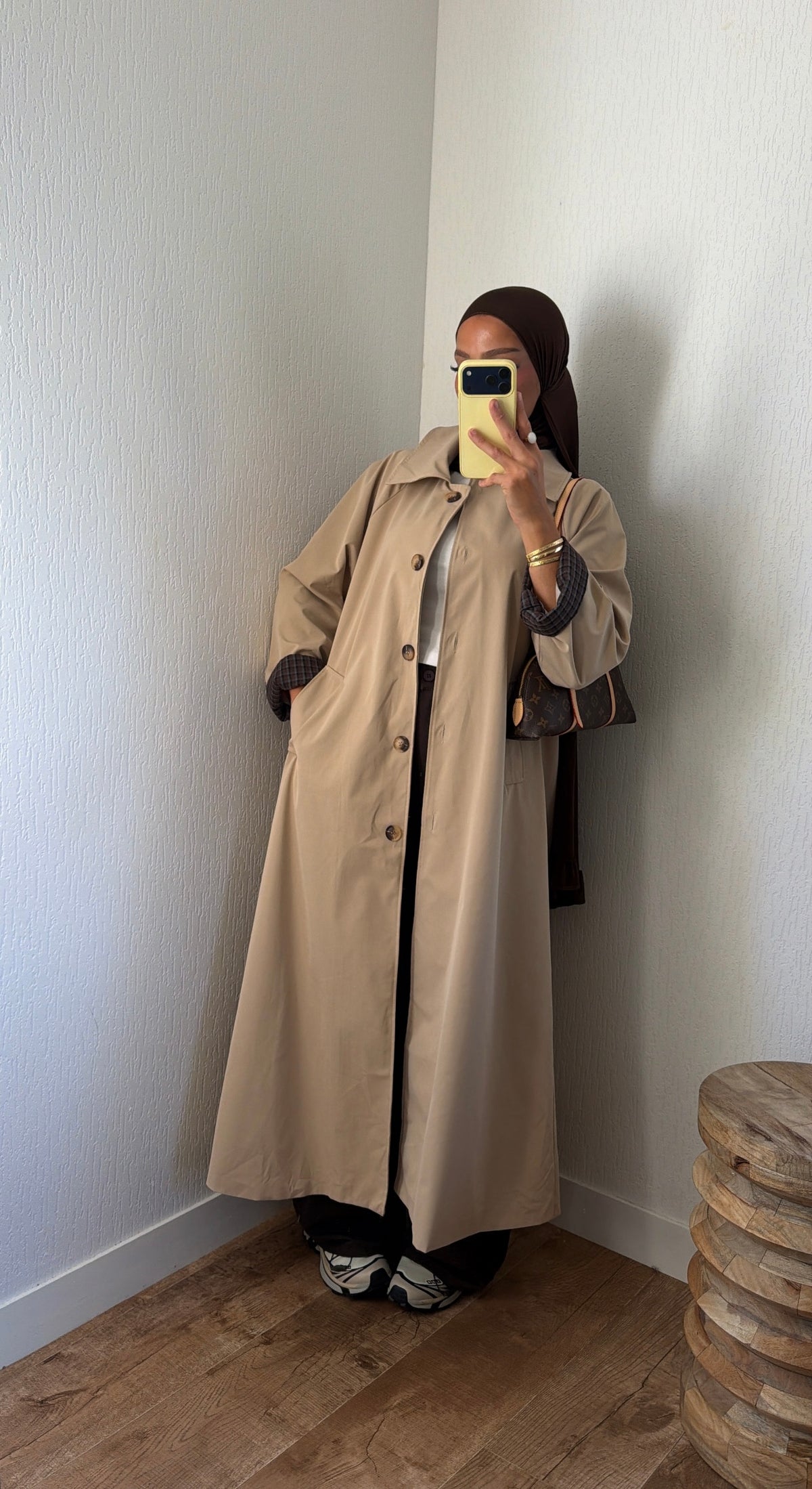 Manteau poignets retournables