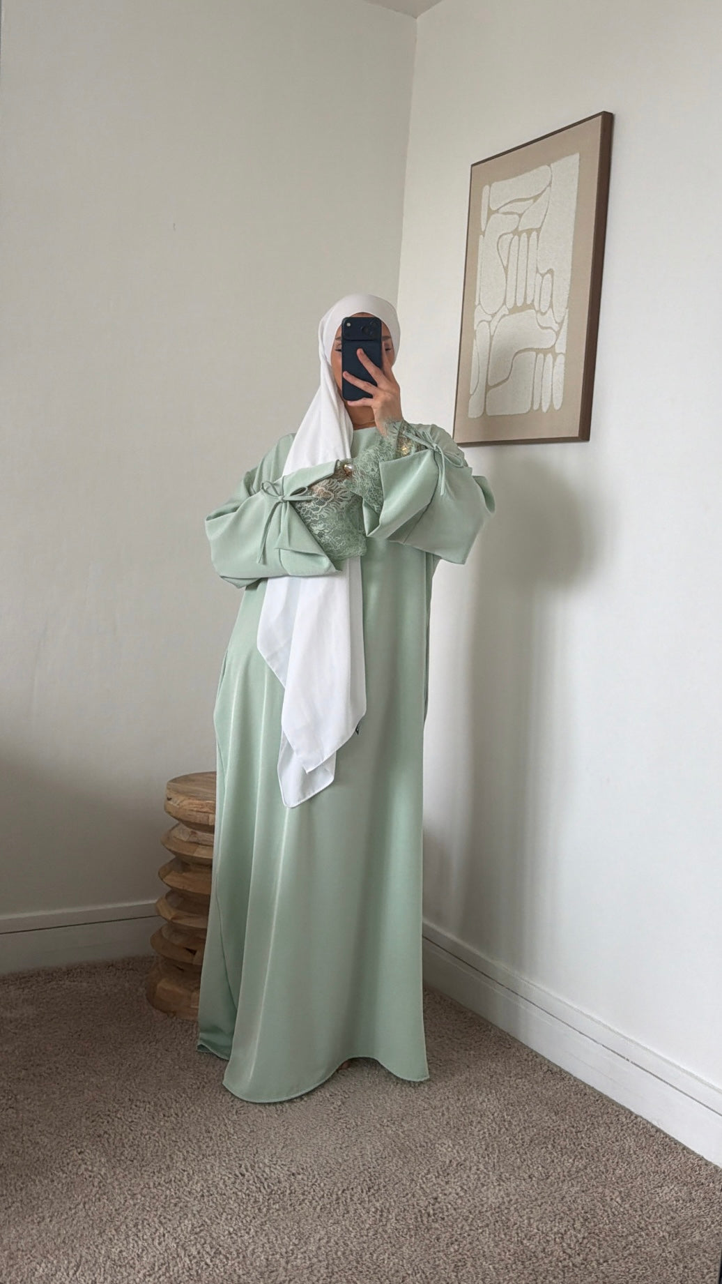 Abaya détail dentelé