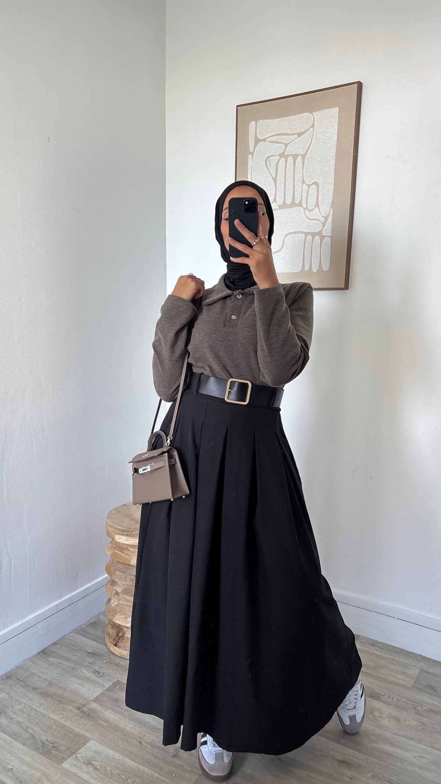 Robe bi matière à ceinture