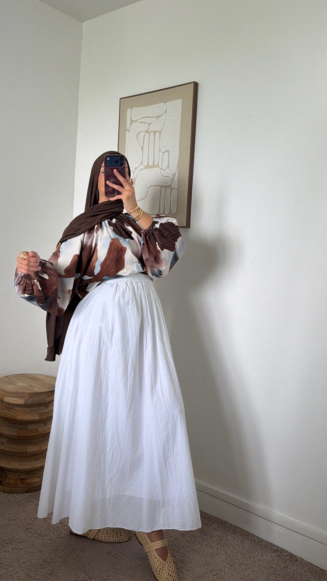 Blouse manches bouffantes fleurie