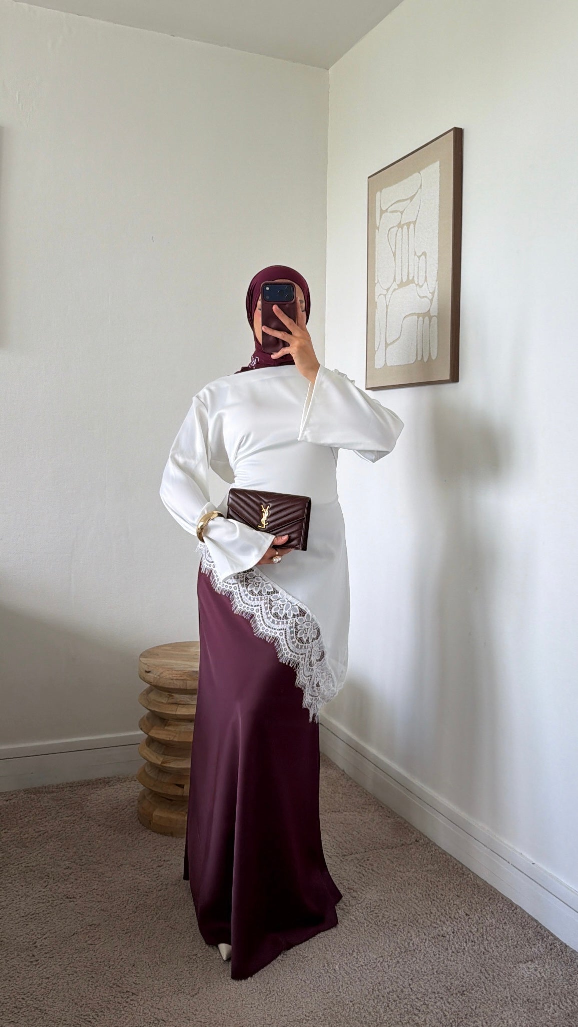 Haut ajustable satinée long