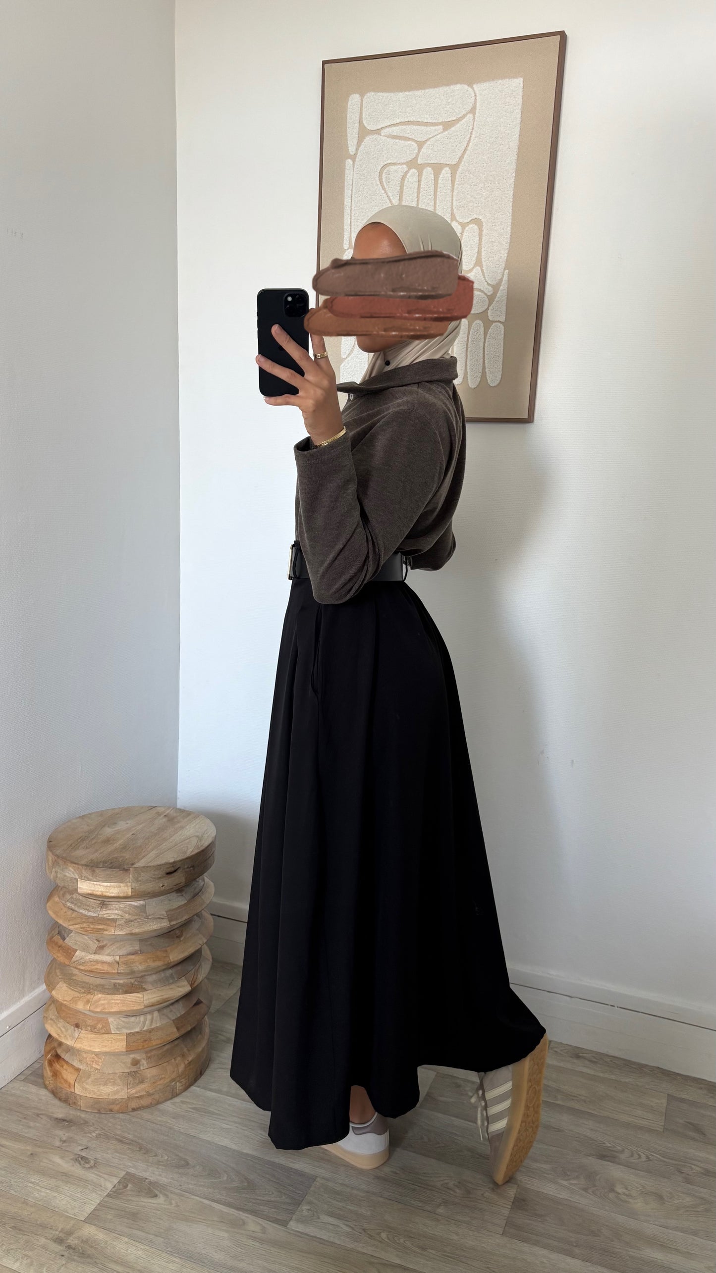 Robe bi matière à ceinture