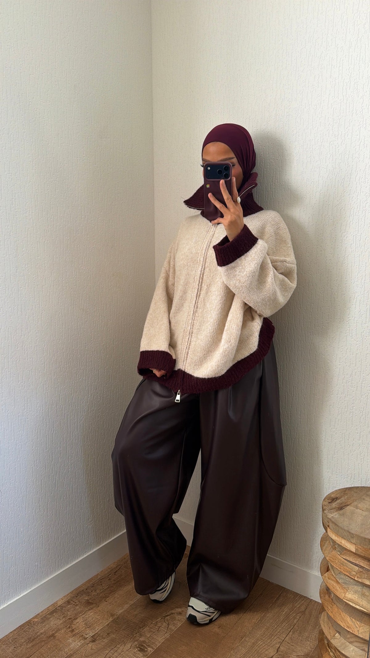 Gilet bi couleurs grand col