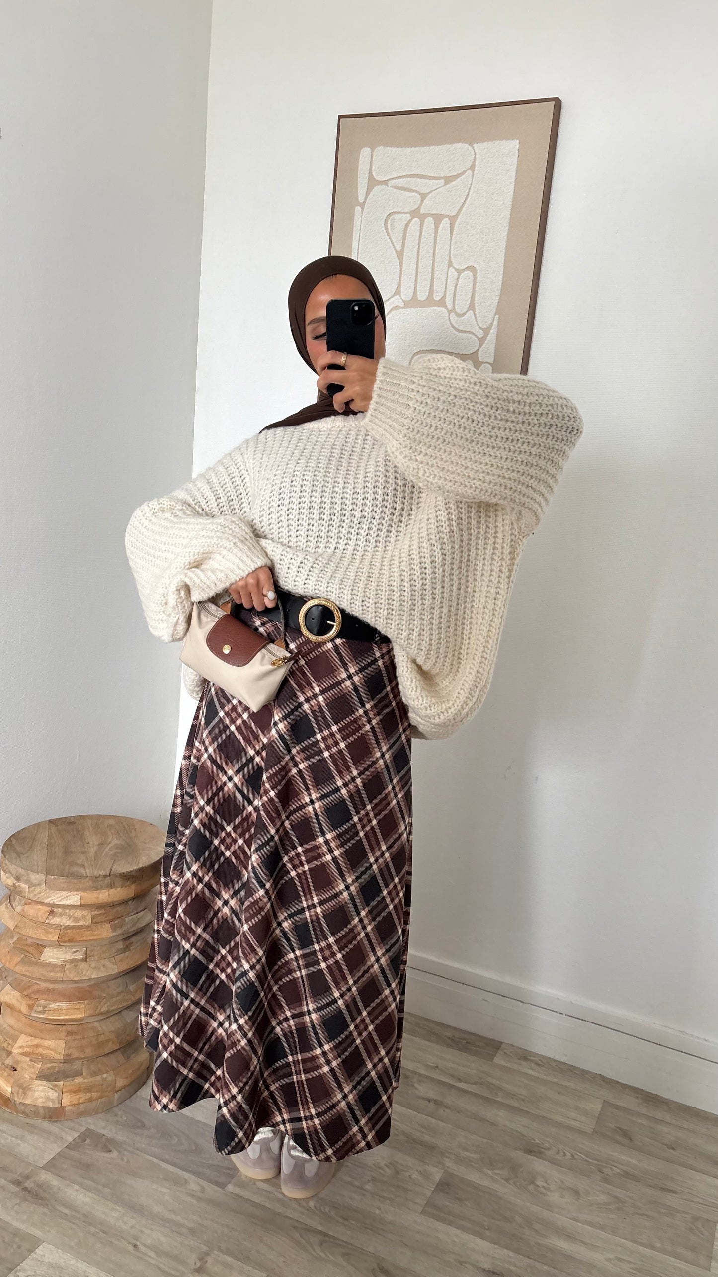 Jupe à carreau ceinturé