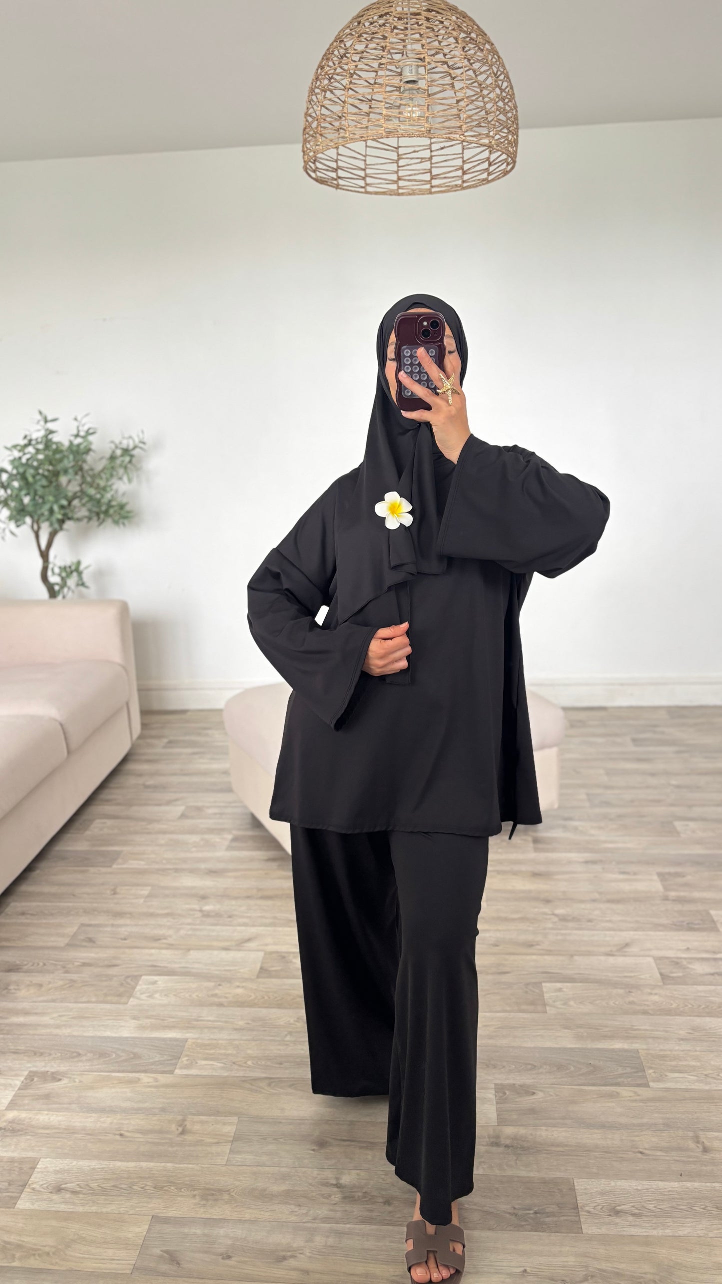 Burkini noir (s’attache au pantalon  )