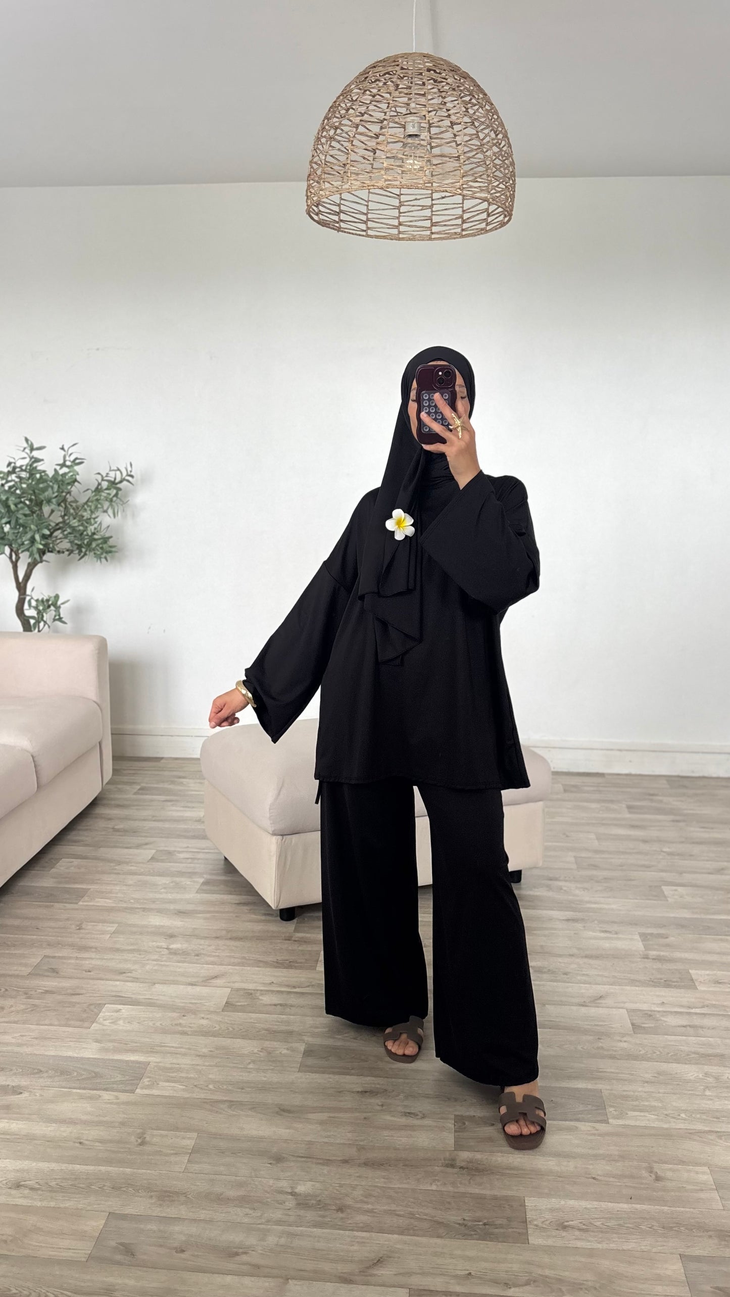 Burkini noir (s’attache au pantalon  )